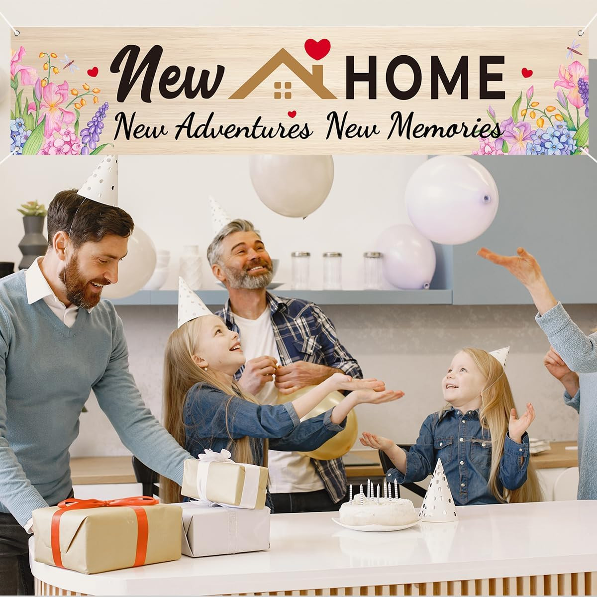 New Home New Adventures New Memories Banner, Housewarming Welcome Home Banner
