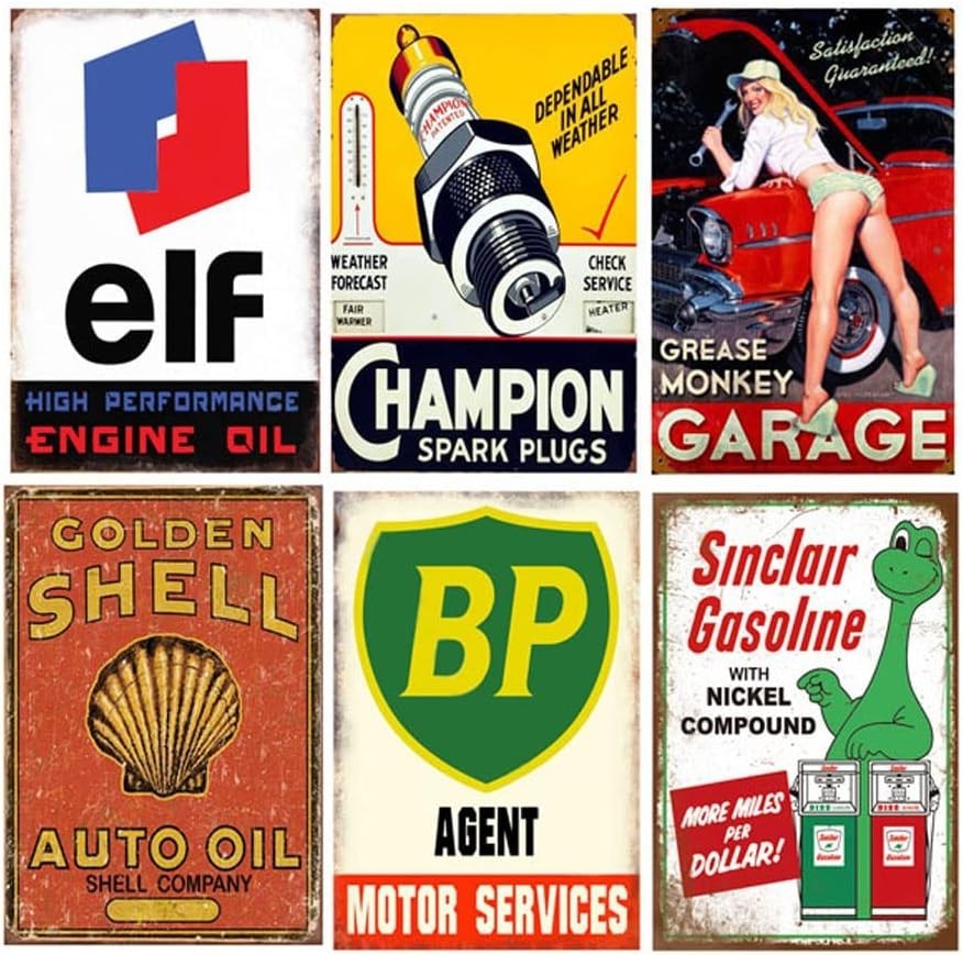 Vintage Gas Oil Tin Signs Collection