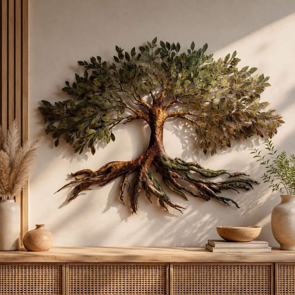 Tree of Life Metal Sign, UV Printed Aluminum Wall Art, Rustic Nature Decor