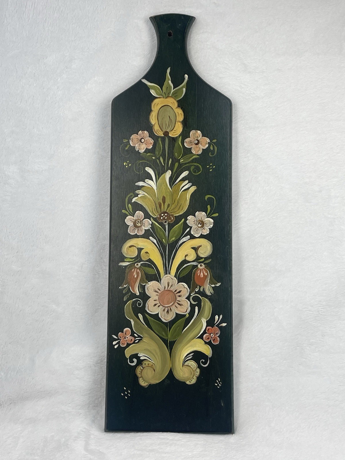 Hand Painted Rosemaling Wall Plaque Norwegian Folk Art Door County Wisconsin