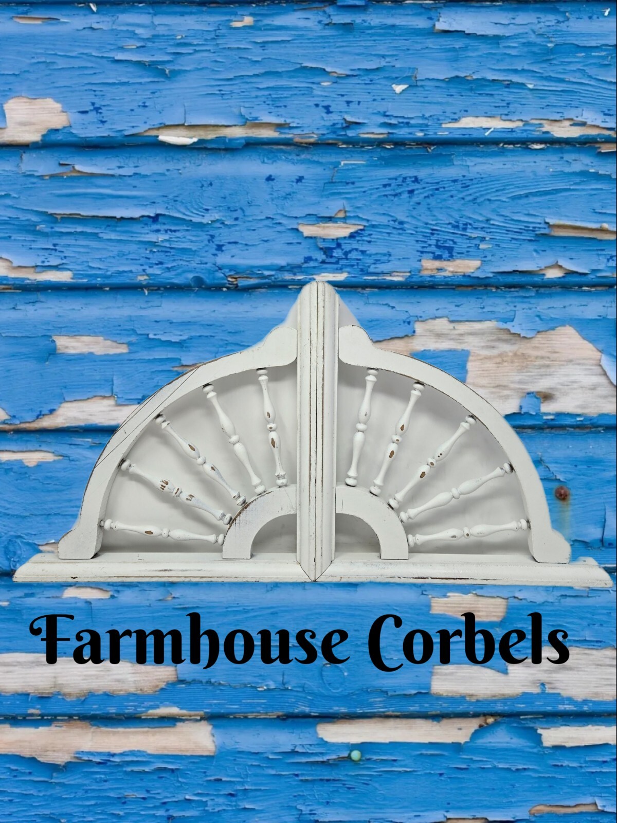 Farmhouse White-Distressed Corbels Shelf Or Corner Decor 11.5 x 11.5 x 1.75