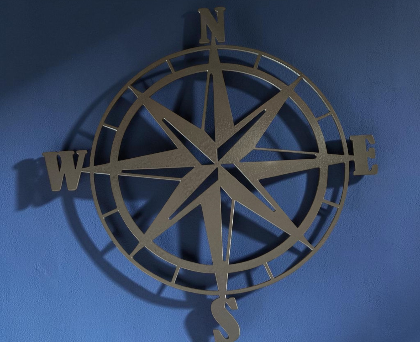 16 Gauge Steel Nautical Compass Wall Art