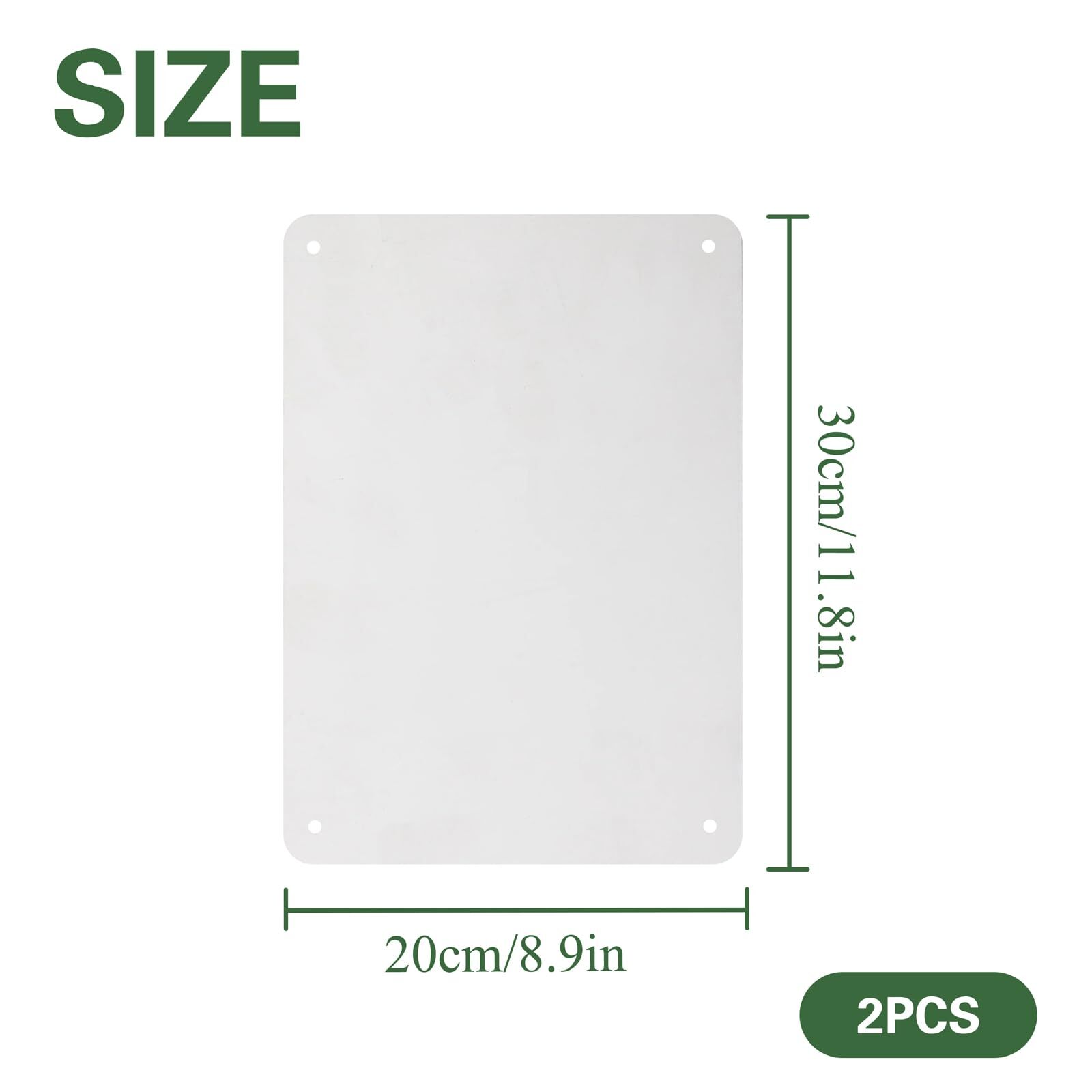 8×12″ Sublimation Blank Signs 2pcs White Aluminum Metal Sign 4 Holes Print image