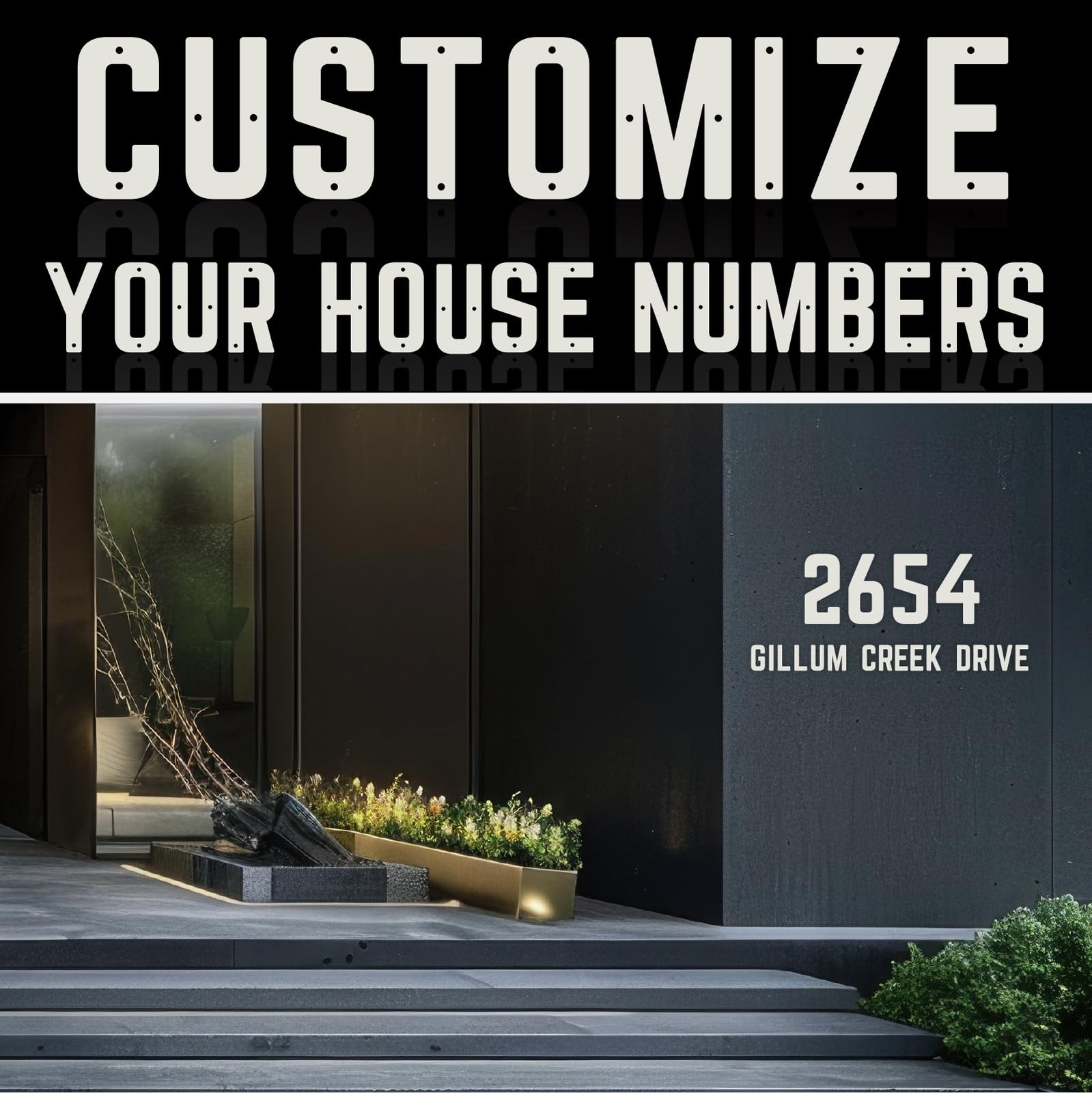 4 Inch White Metal Letters, Modern House Numbers for Outside, White Door Mail…