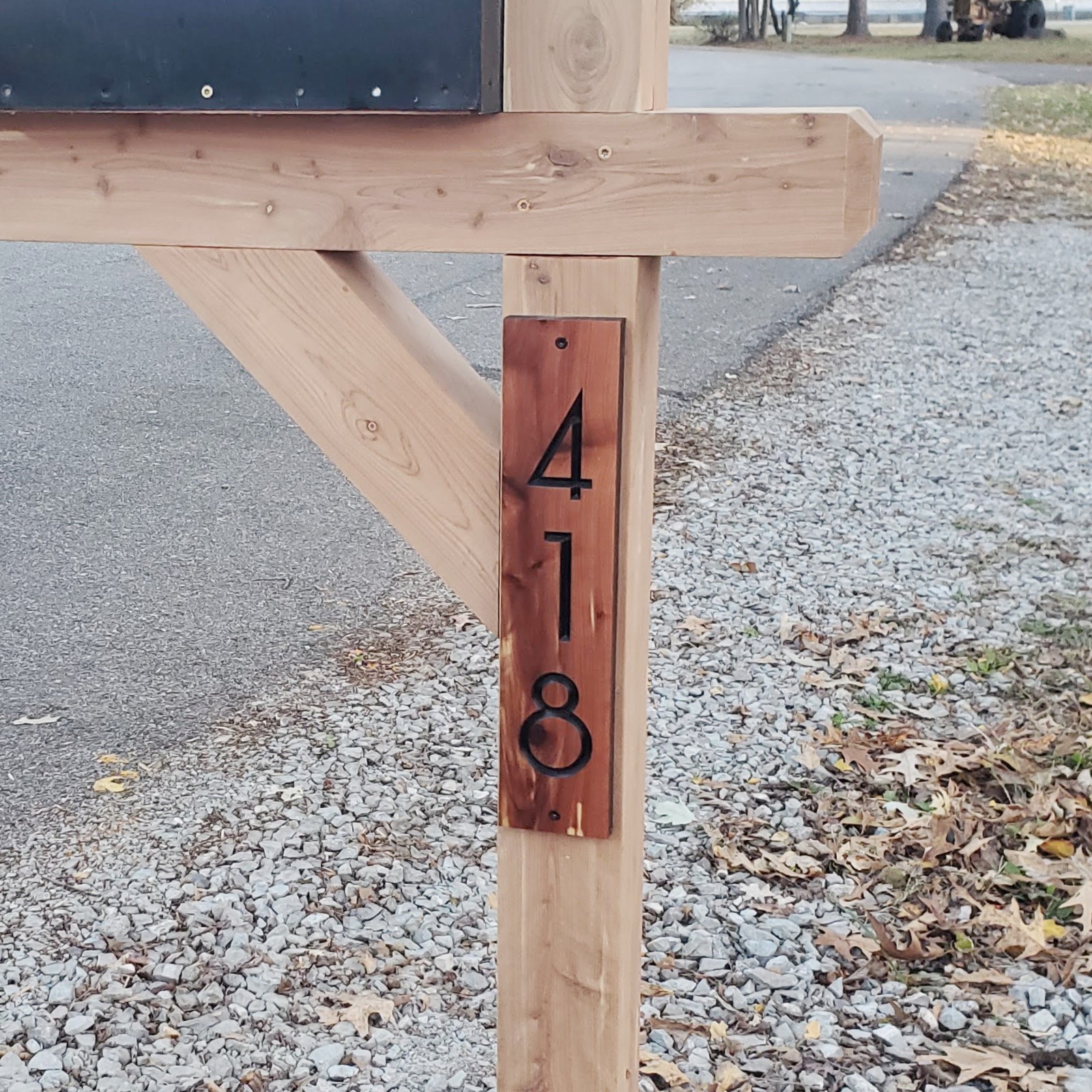 Mailbox Sign Carved Wood Home Street Numbers Address Plaque 15 Inch Post Custom