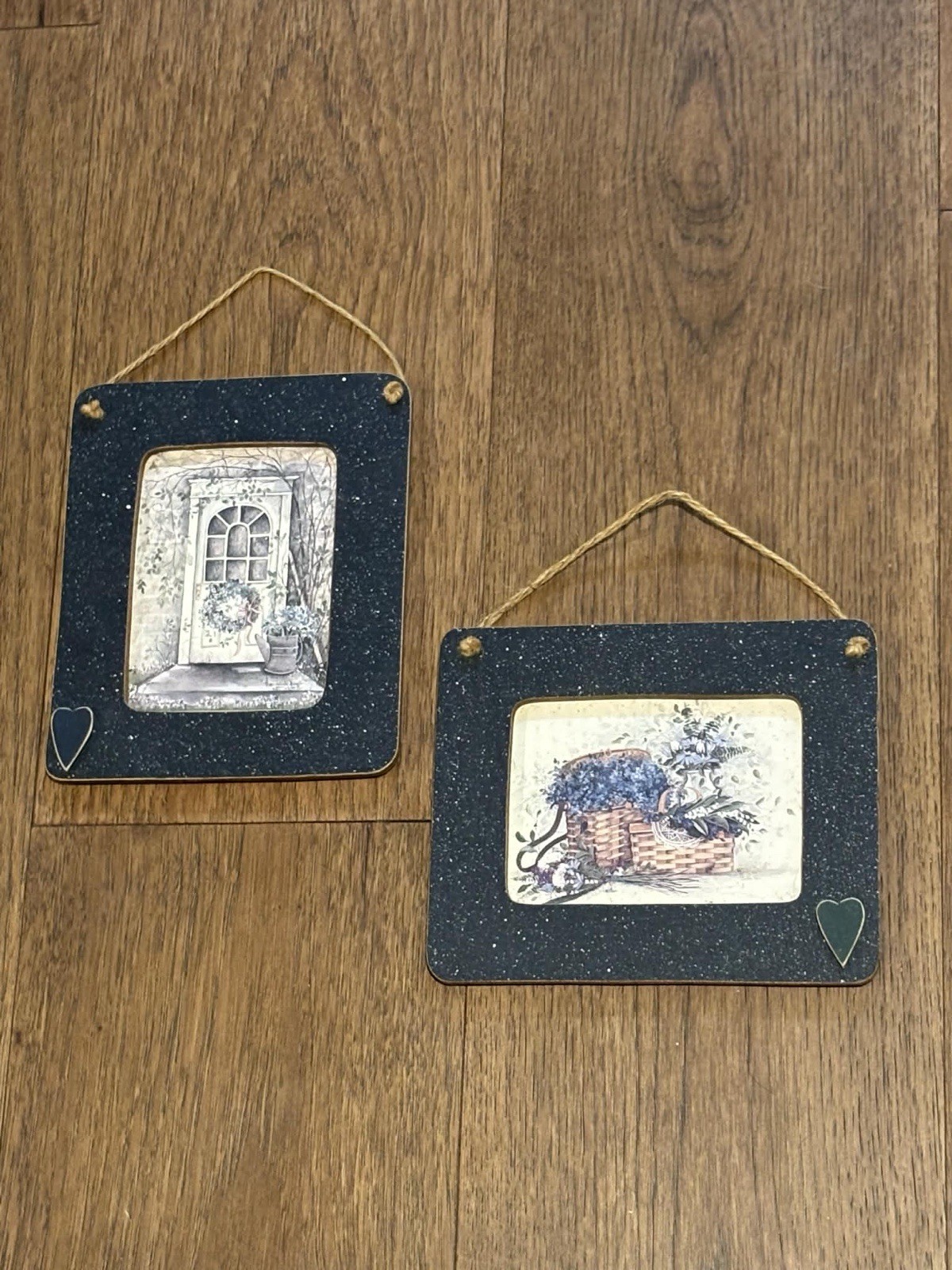 Vintage Wooden Cottage Core Wall Decor Heart Rustic Country Charm Lot Of 2