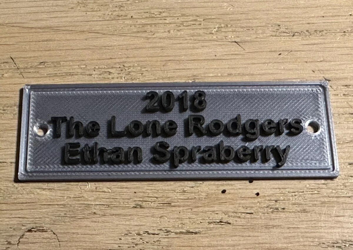Custom 3D Printed Plastic Name Plate / Personalized Plaque 3″x1″