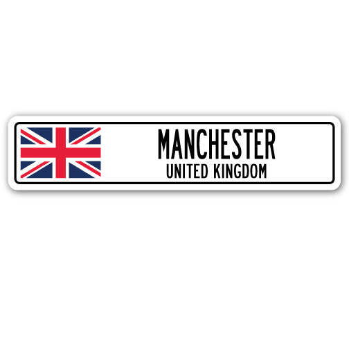 MANCHESTER UNITED KINGDOM Street Sign British Britons Brits flag city gift
