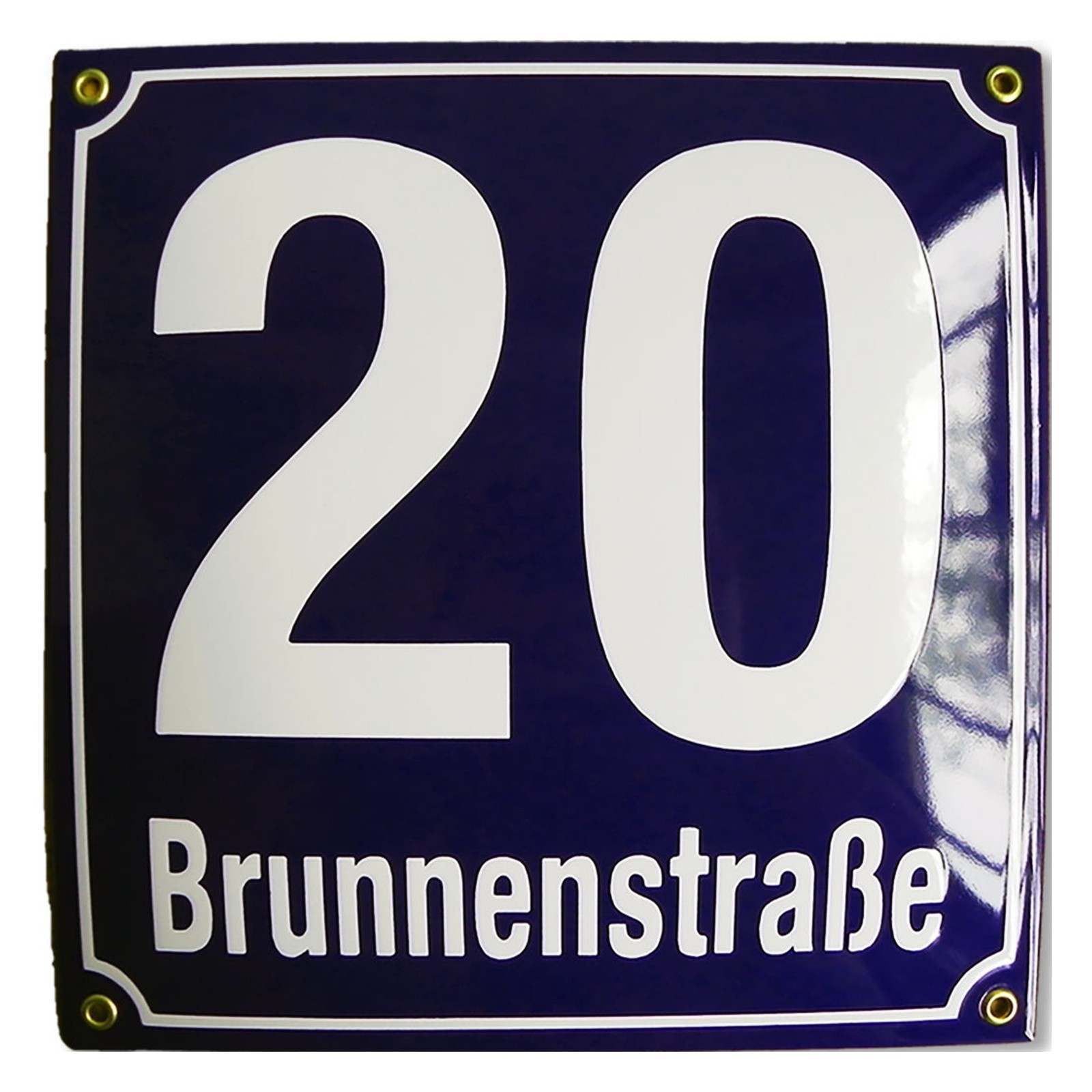 Personalised enamel address plaque 25x25cm WARRANTY 10y house sign number street