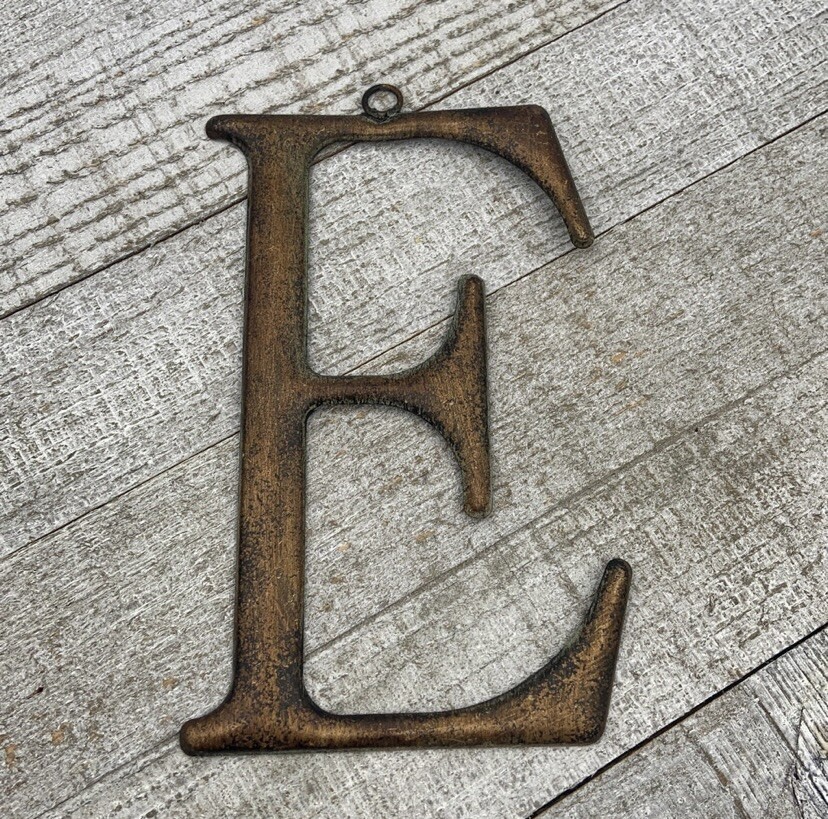 Antique Gold Metal “ E” Letter