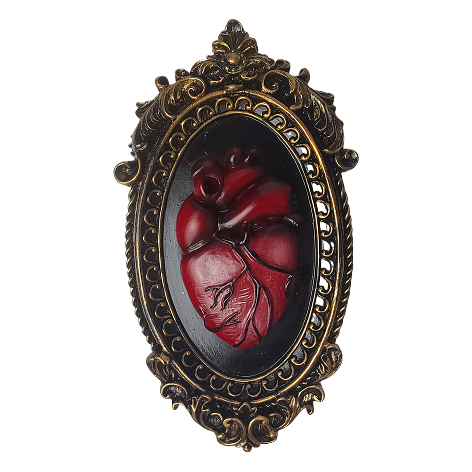 Resin Gothic Heart Wall Art Ornament Cardiac Wall Sculptures Unique Wall Decor