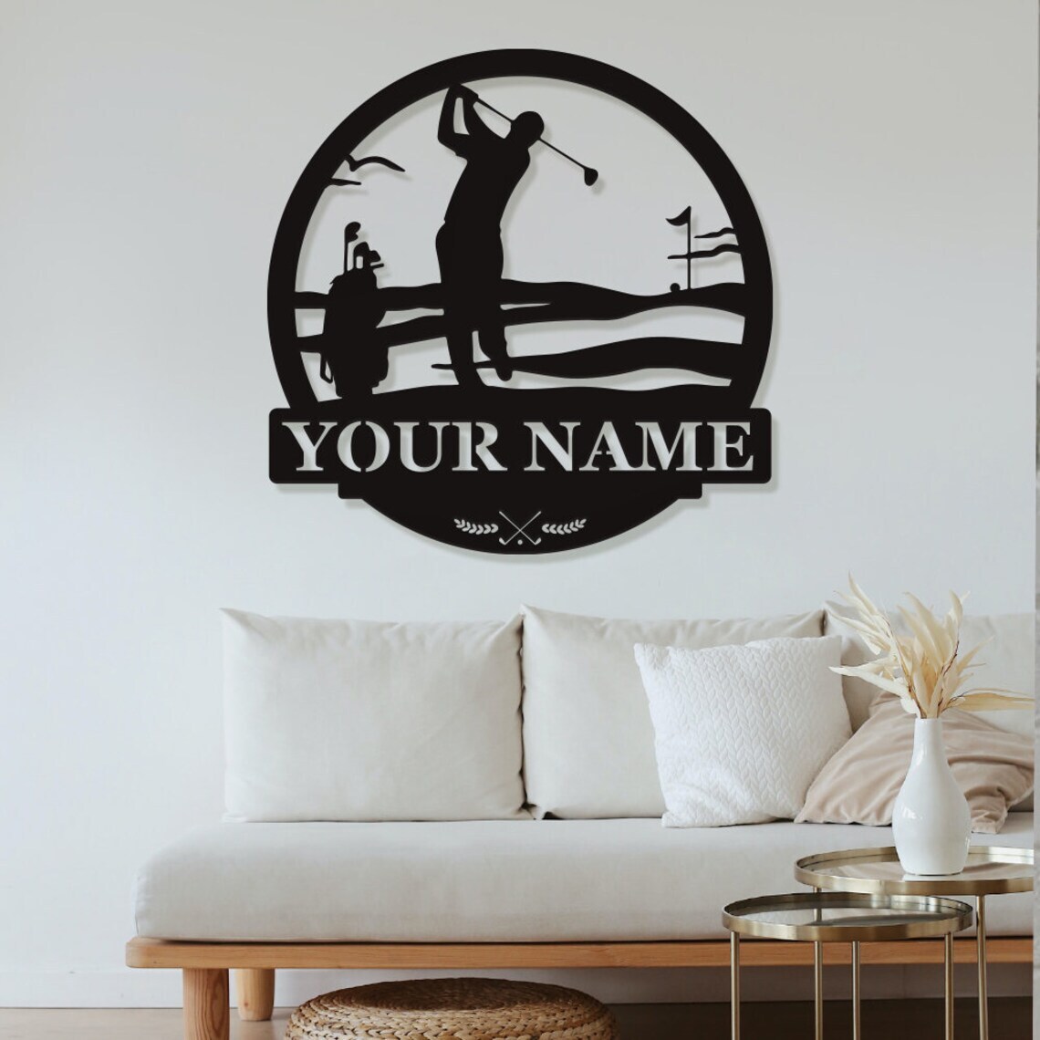 Personalized Golf Course Metal Name Sign Sports Outdoor Indoor Decor Wall Art