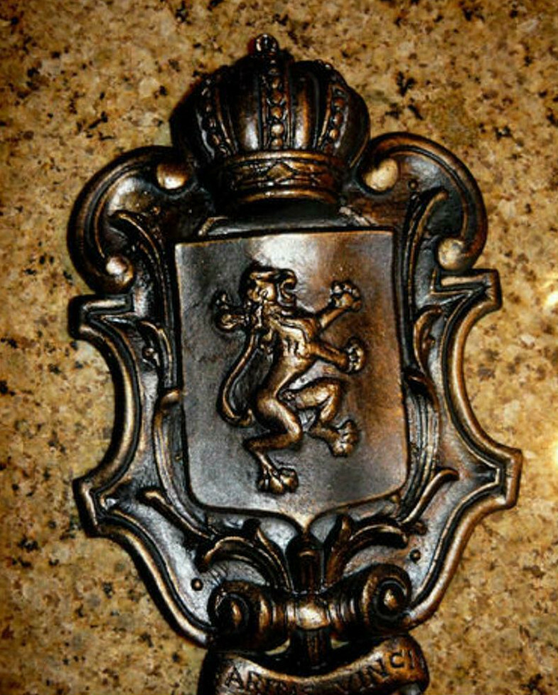 Shield Wall Plaque, Lion, Cross, Crown, Coat of Arms, Medieval, Old World