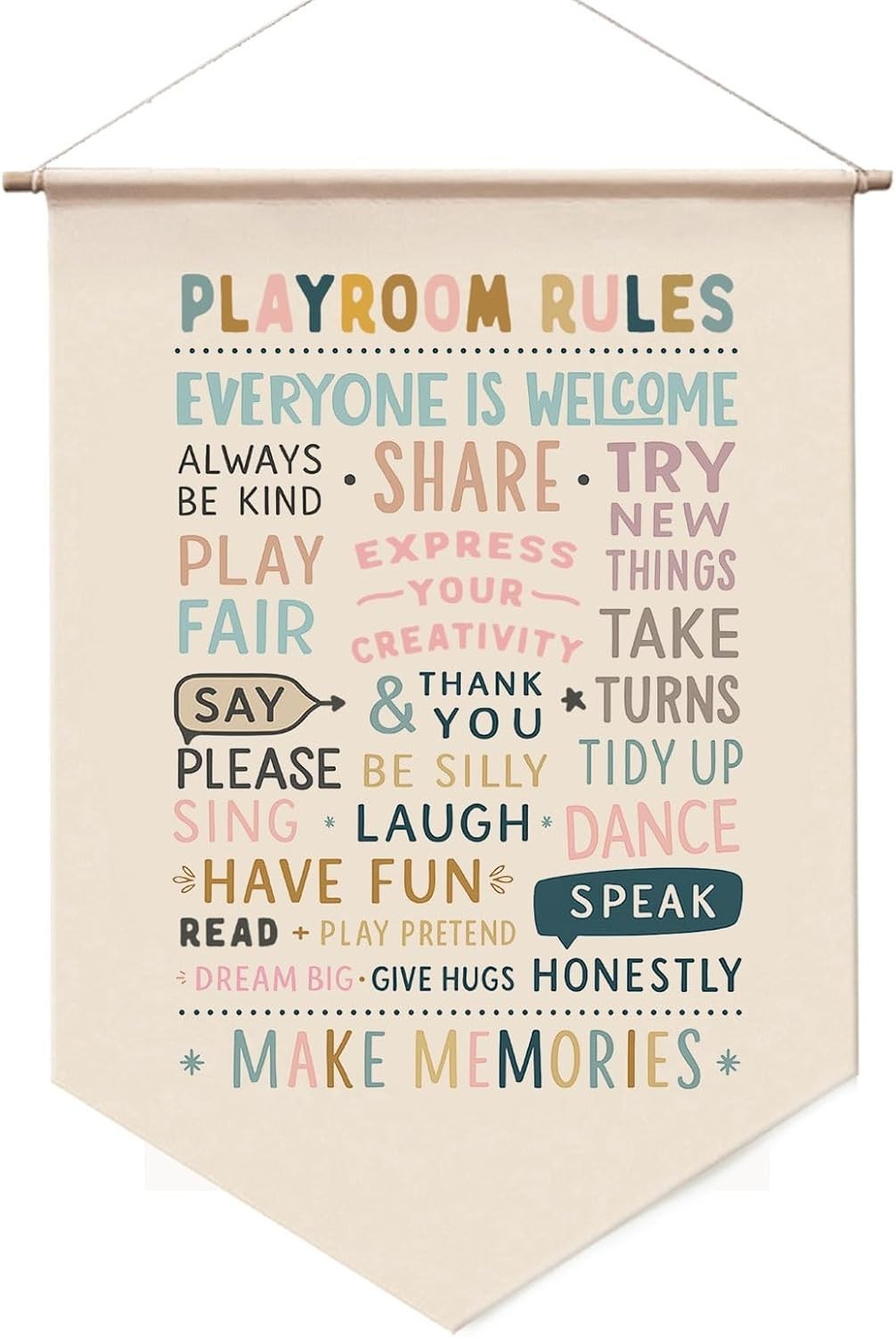 Playroom Rules Wall Art, Kids Room Banner Decor, Playroom Sign, Homeschool Wa…