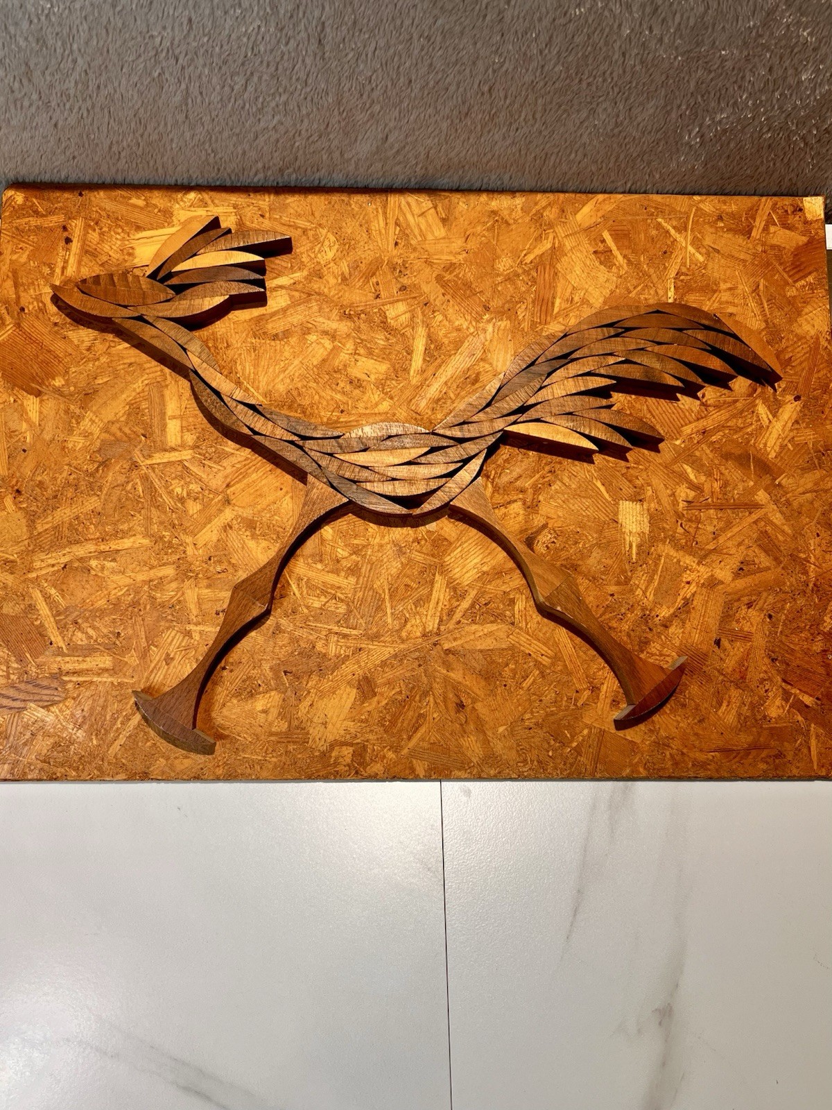 Decorative Wooden Road Runner Desert Hanging Picture Pine Wood Southwest Crafted