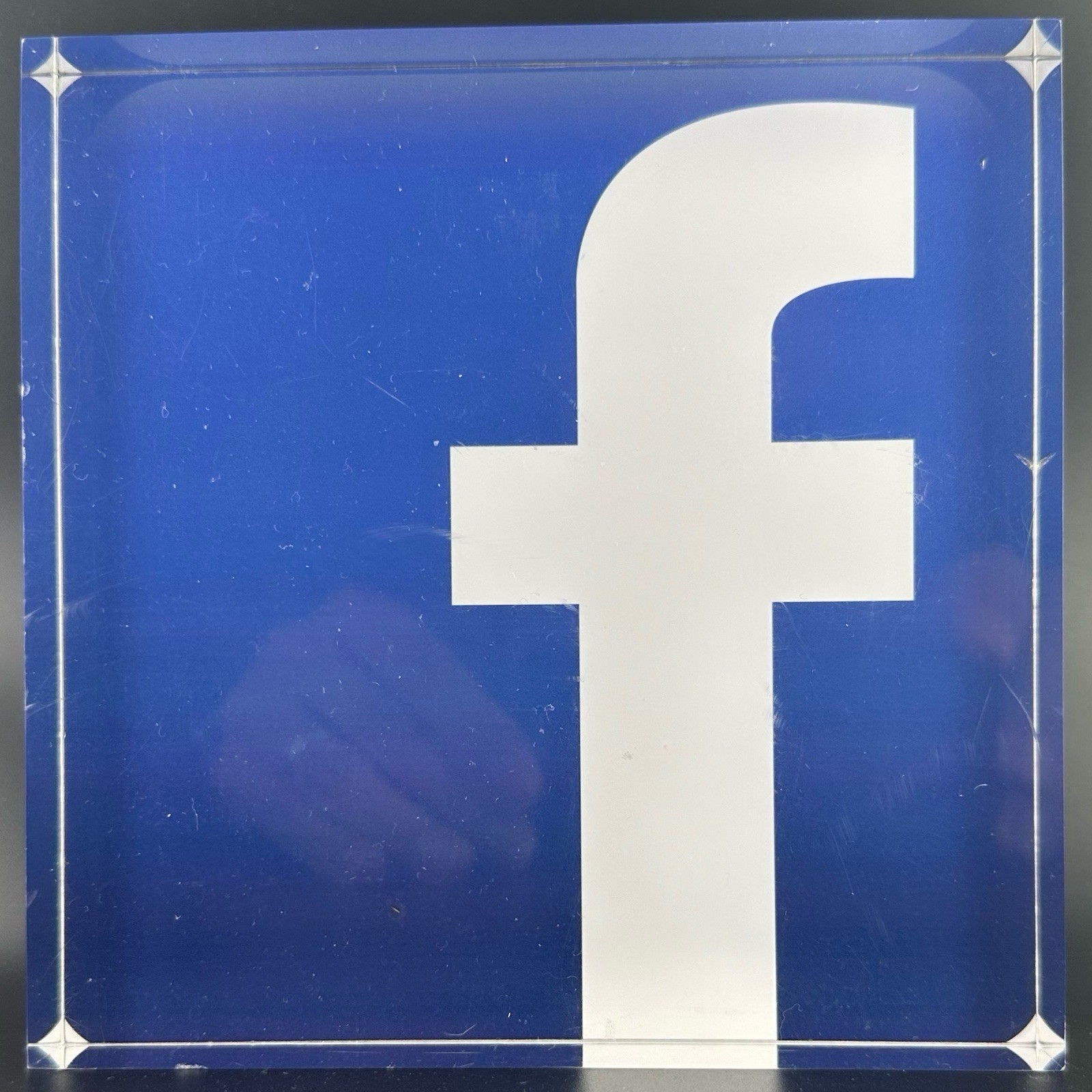 Facebook Logo Acrylic Display Block 6” Desktop Sign Tech Office Decor Meta