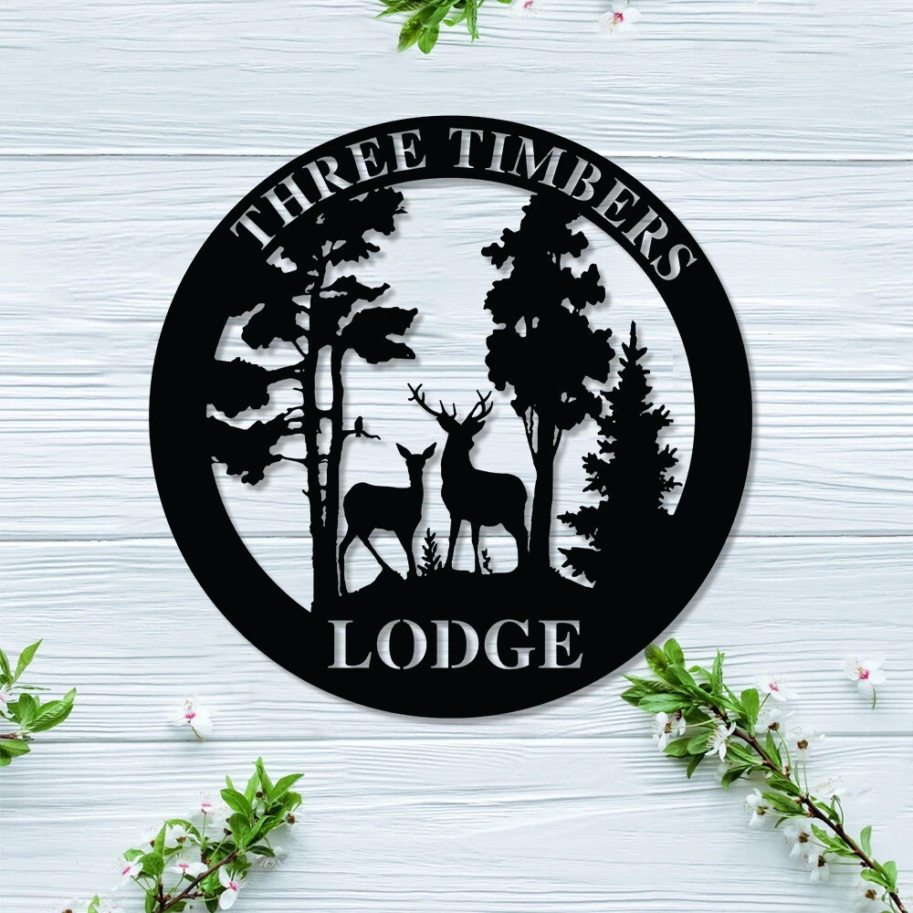 Personalized Deer Lover Metal Signs, Monogram Wall Decor, Custom Last Name Sign