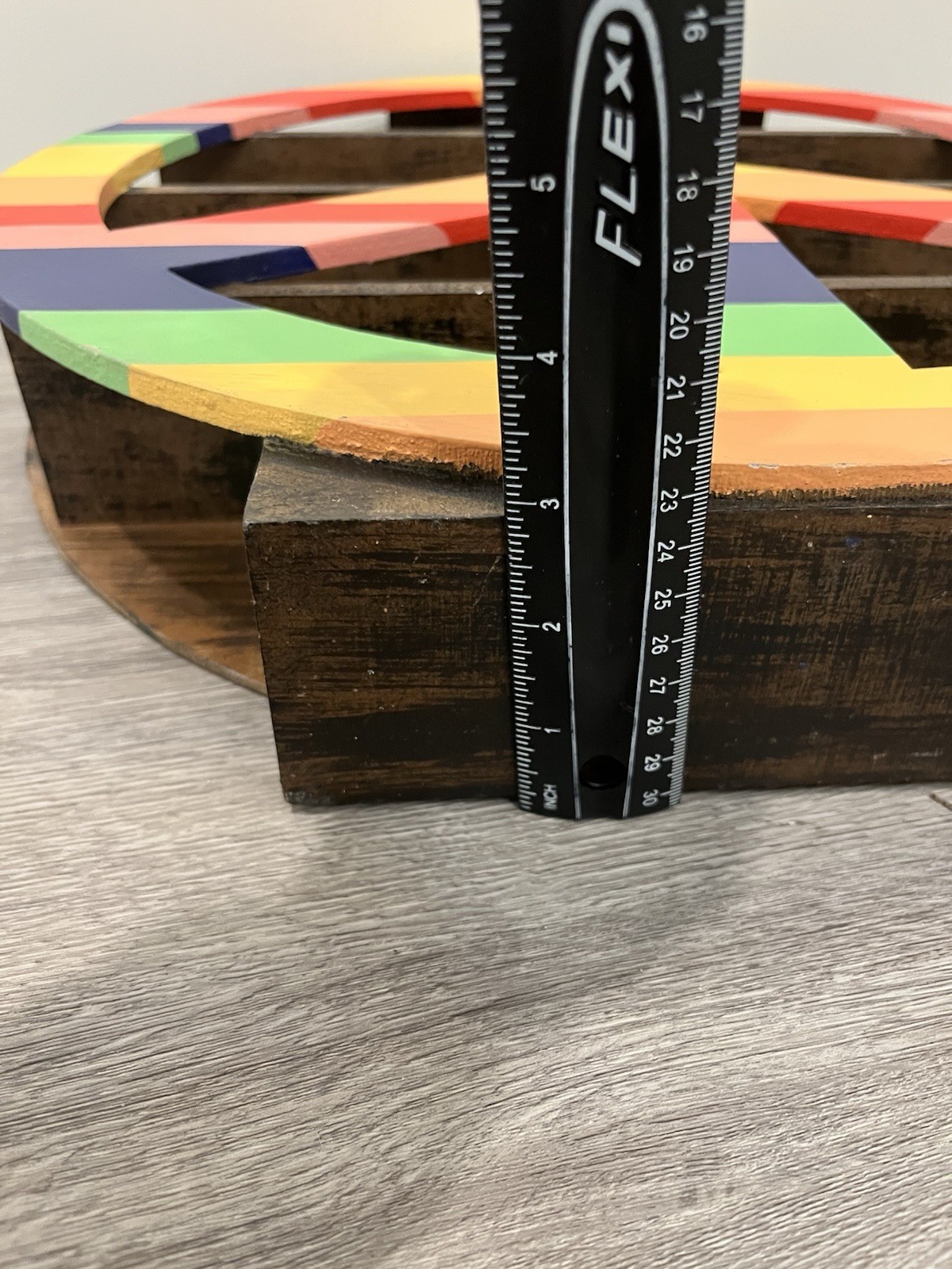 Peace Wood Shelf Sit Or Hang 18” | Colorful Pride Peace Shelf