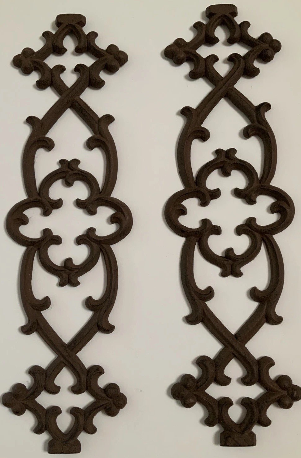 Set of Two Iron Wall Decor Art Plaques 24.5” X 7.25”