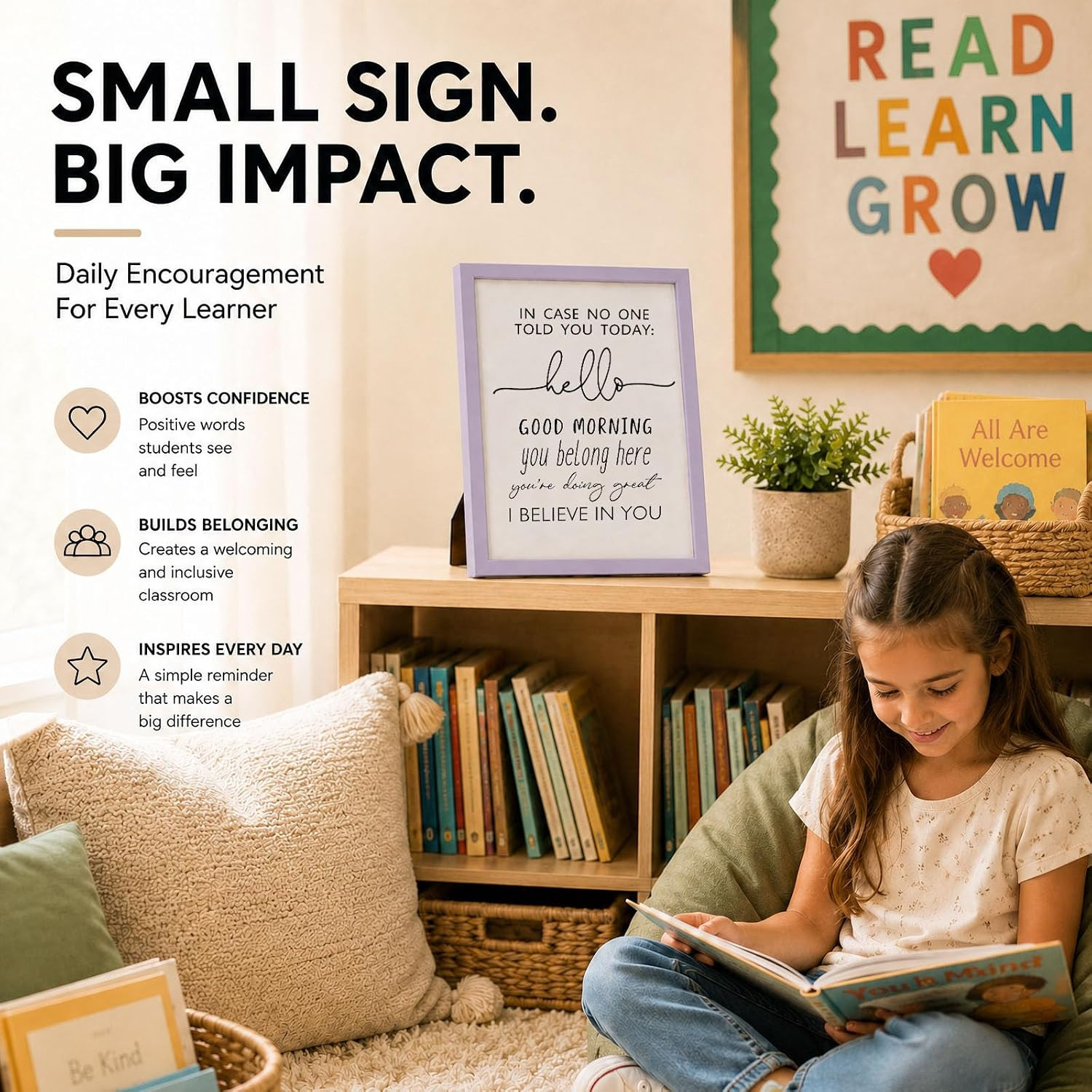 Classroom Signs for Teachers, Inspirational Teacher Decor for Classroom Wall Art