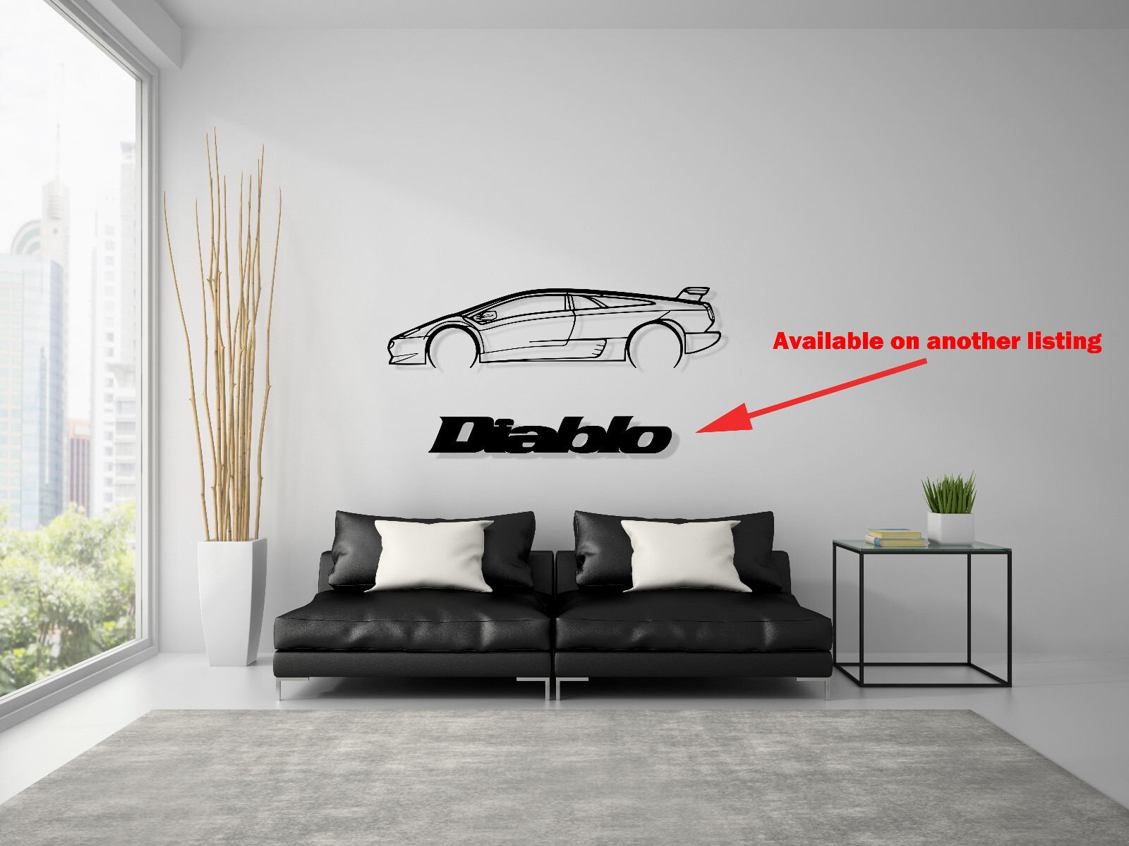 Silhouette For Lamborghini Diablo Steel Wall Decor Decoration Art Sv Gt 6.0 Vt