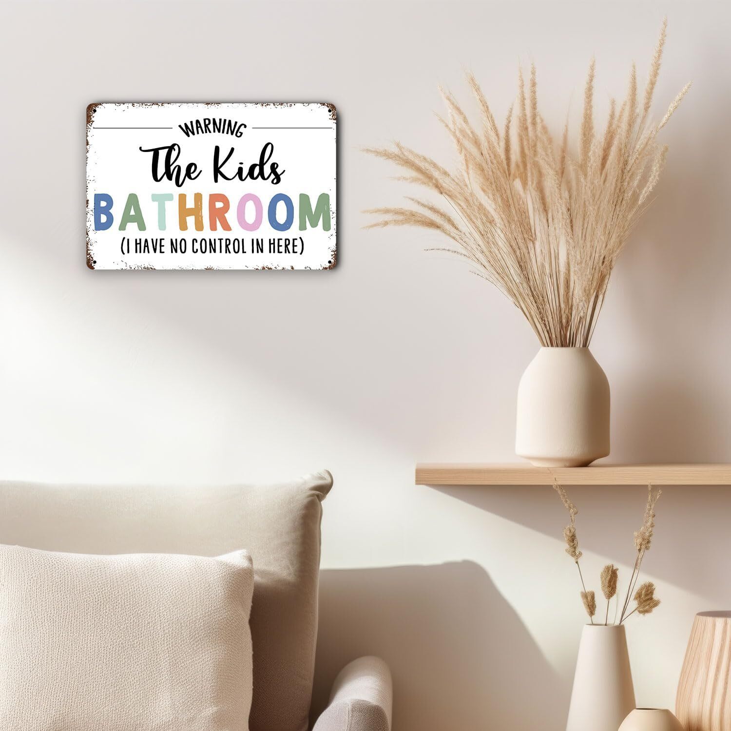 Kids Bathroom Metal Signs,Funny Bathroom Tin Sign,Kids Bathroom Decoration, Kids