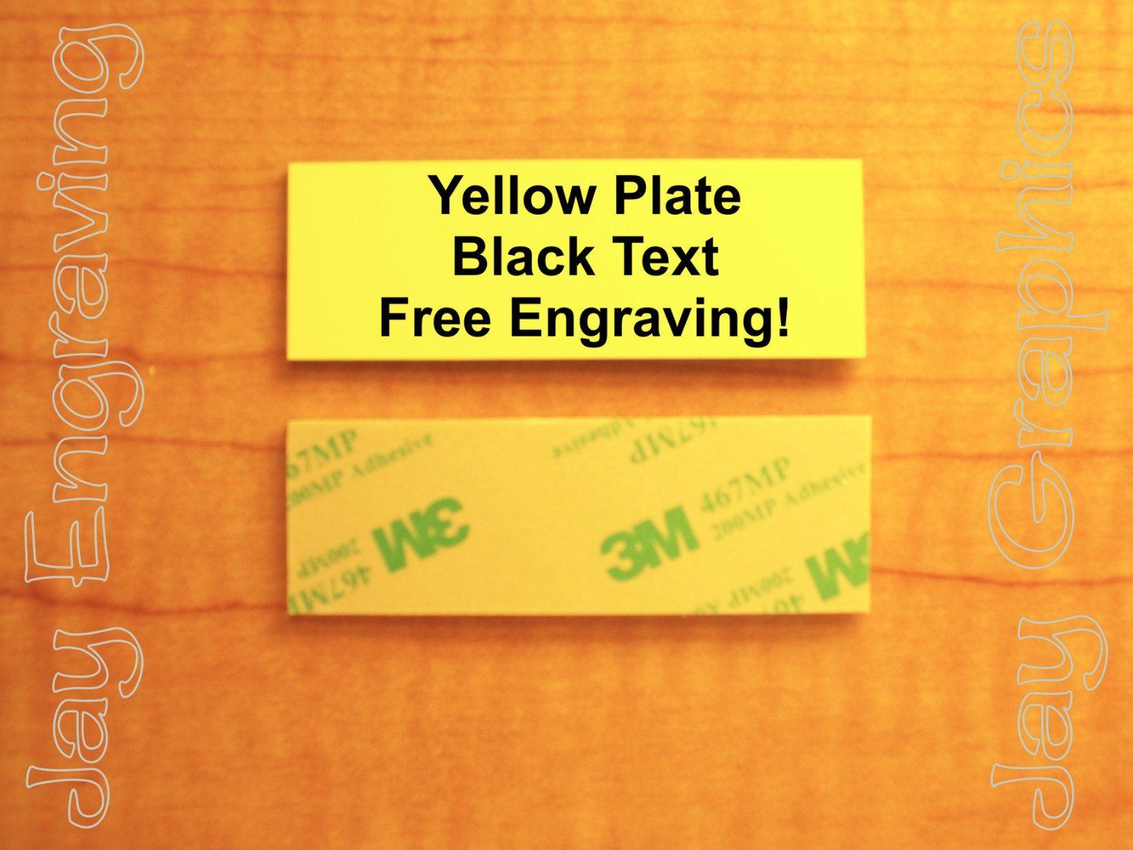 Engraved 1×3 Yellow Tag Sign Plate | Custom Personalized Keepsake Pet Urn Ashes