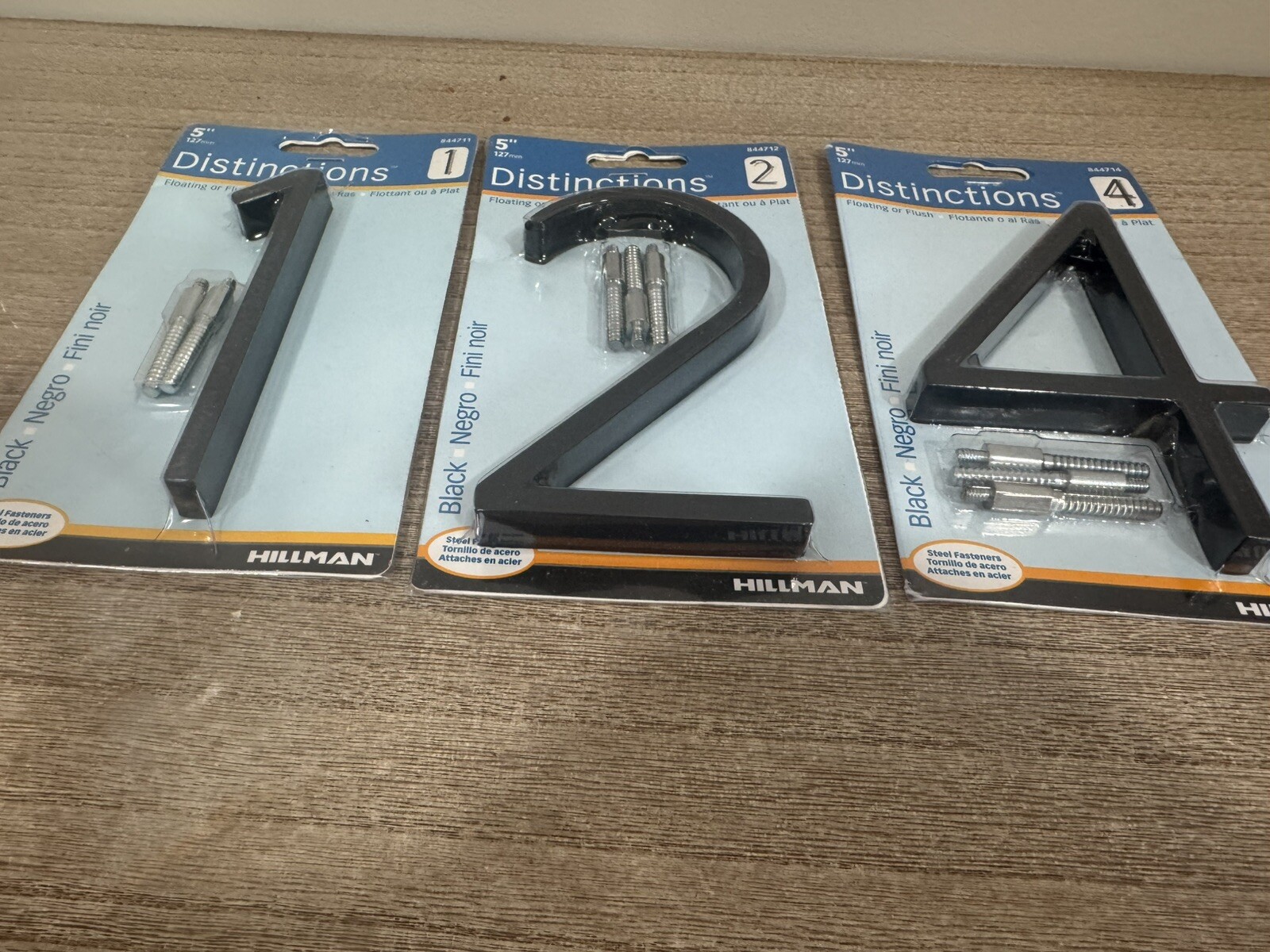 5 Inch Black Modern House Numbers For Exterior Outside Address Floating Metal