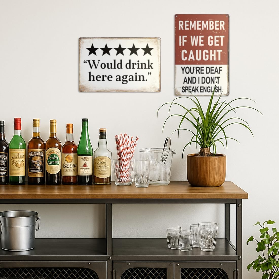 MOLESS “Remember If We Get Caught” Funny Bar Sign or 8×12 Inches, Multi-Color