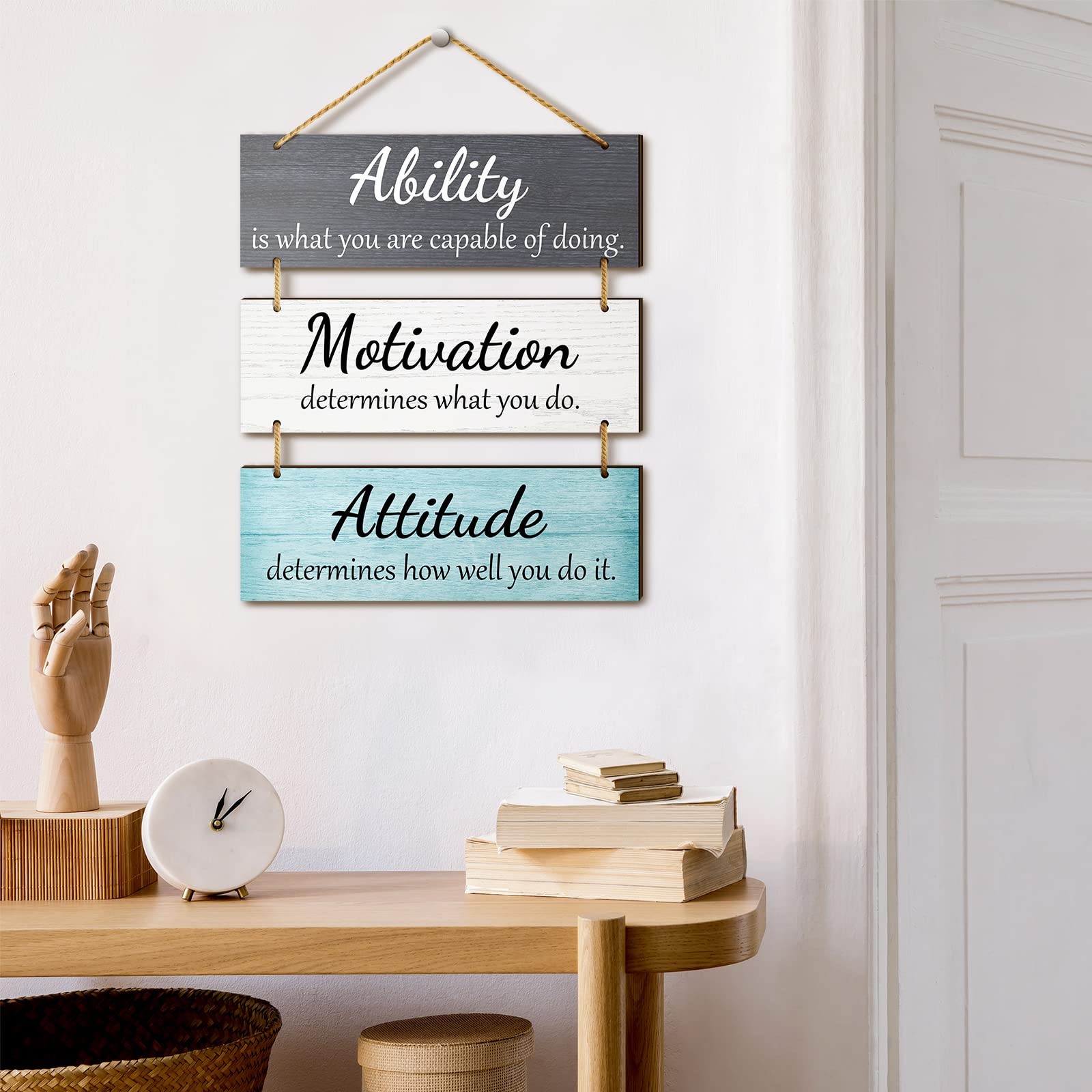 Inspirational Office Sign, Wooden Wall Hanging, Home Decor, Multicolor