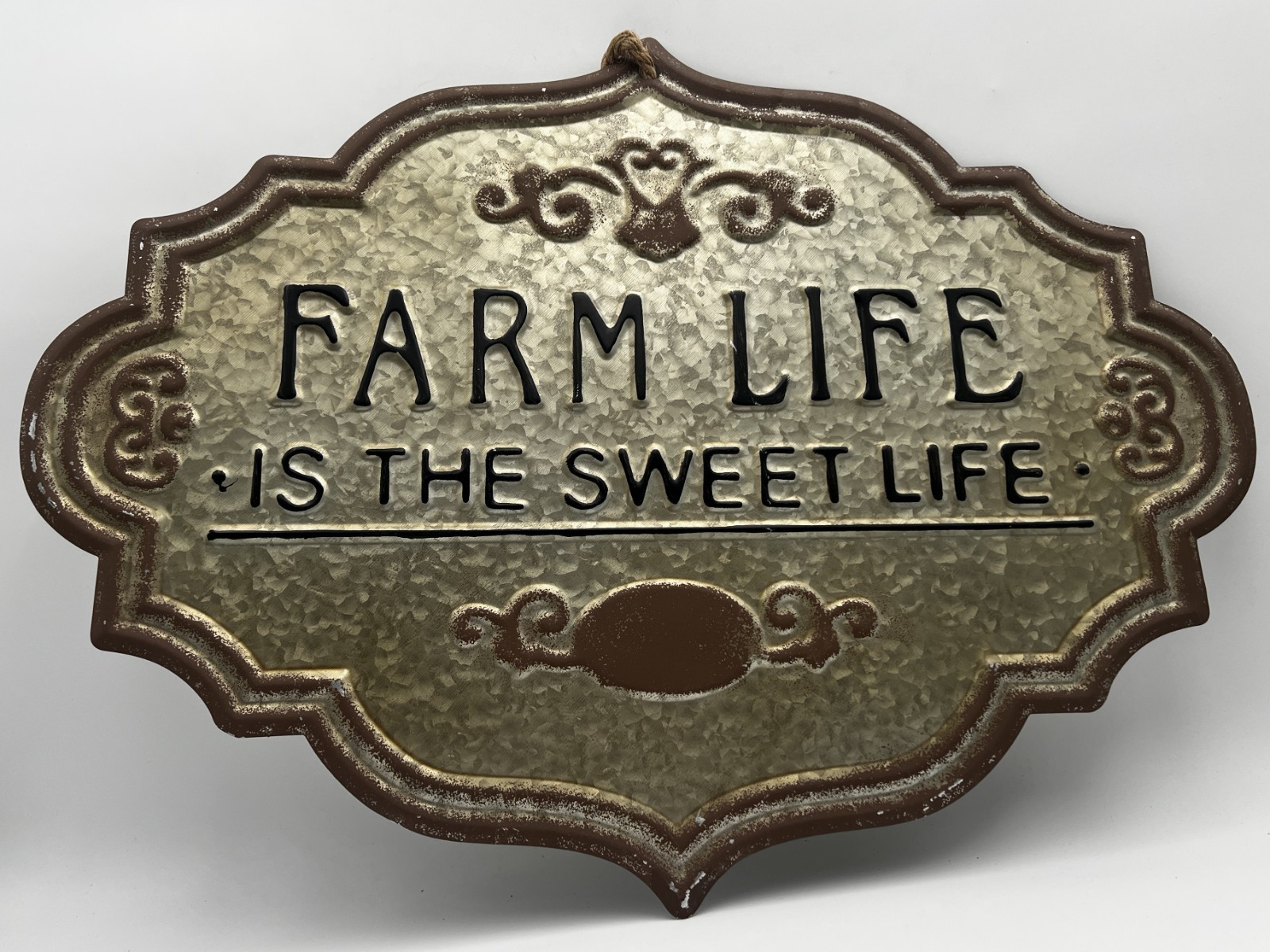 Farm Life is The Sweet Life Metal Wall Art Door Sign 23 3/4″ x 18 1/4″