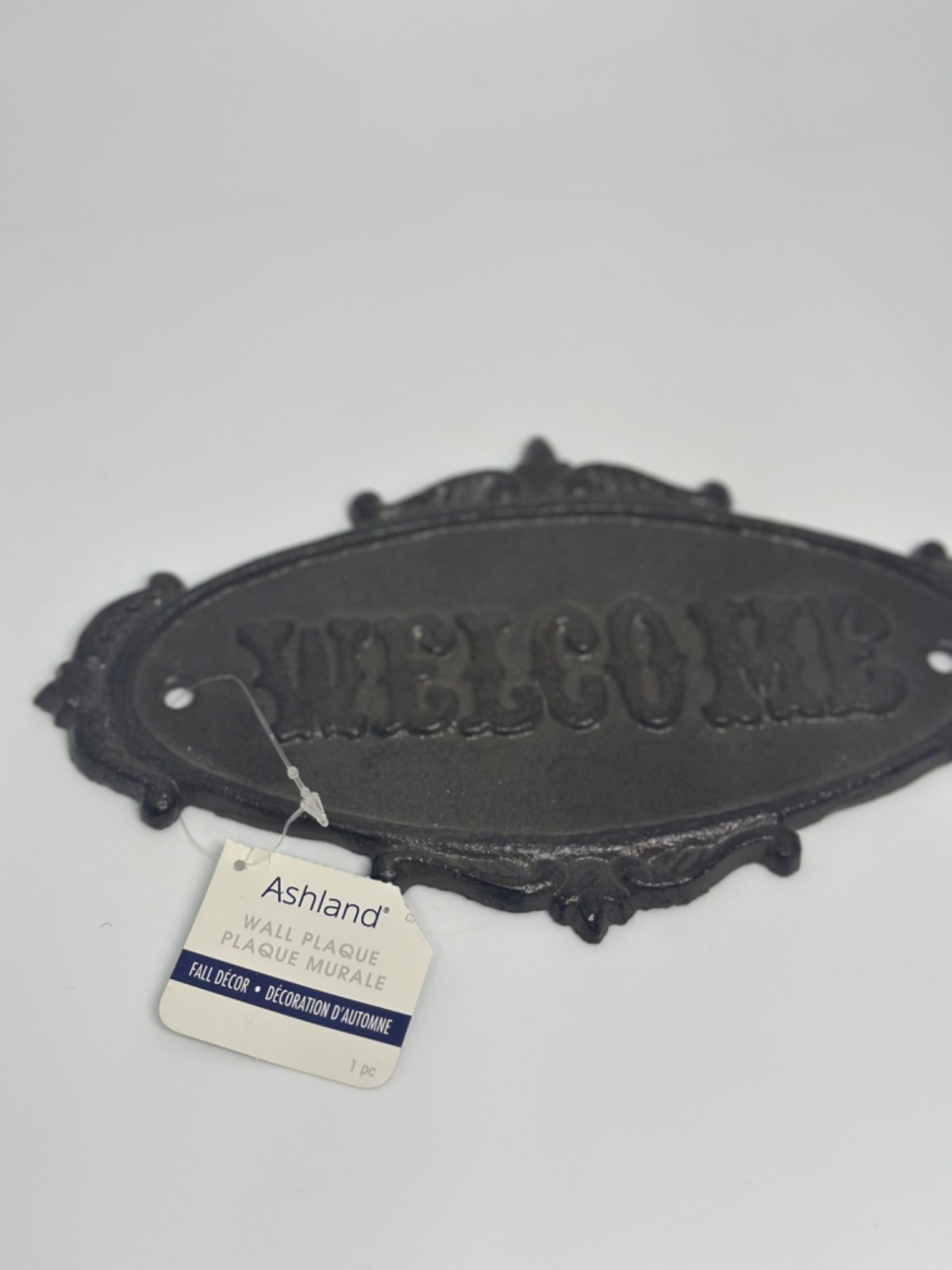 NWT Ashland Cast Iron Welcome Wall Plaque Sign Farmhouse Rustic Home Decor 5×8