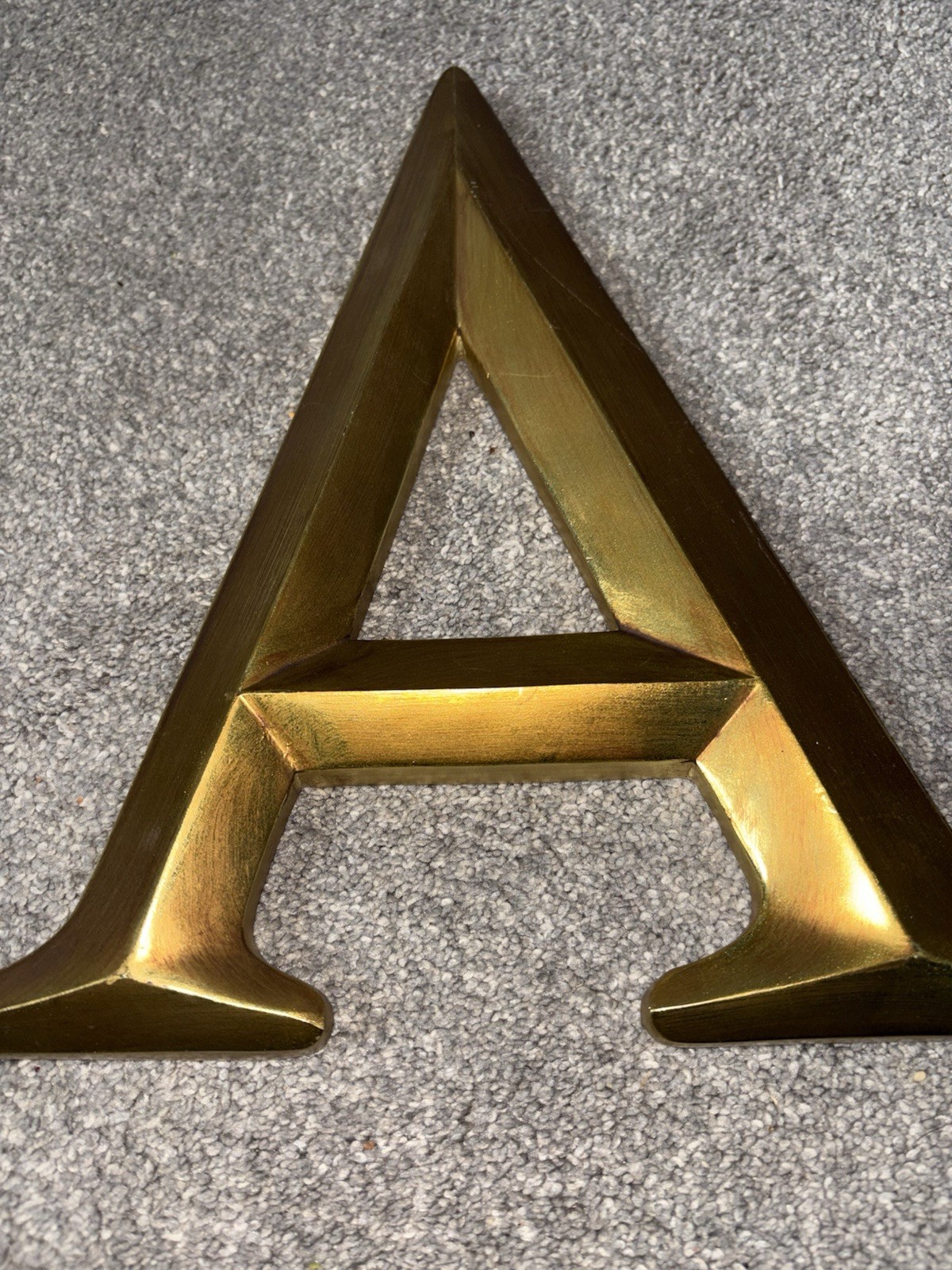 Large Gilt Wall Hang Gold Toned Letter A