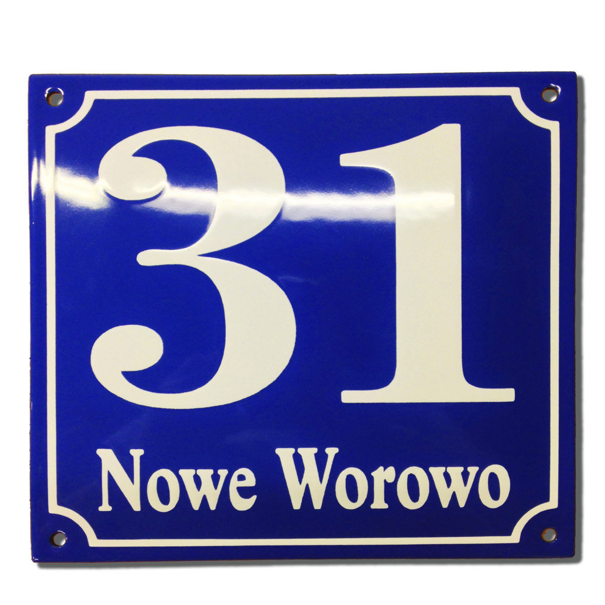 Personalised enamel address plaque 25x25cm WARRANTY 10y house sign number street