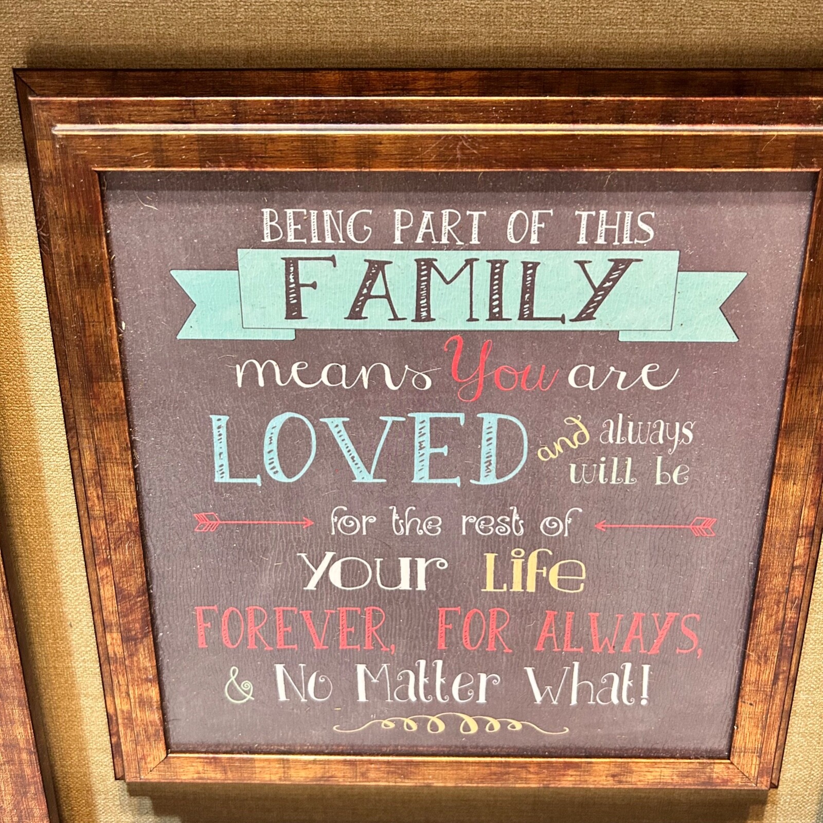 Family and Love Saying Double Framed Wall Hanging Plaque 12 x 12 x 1″