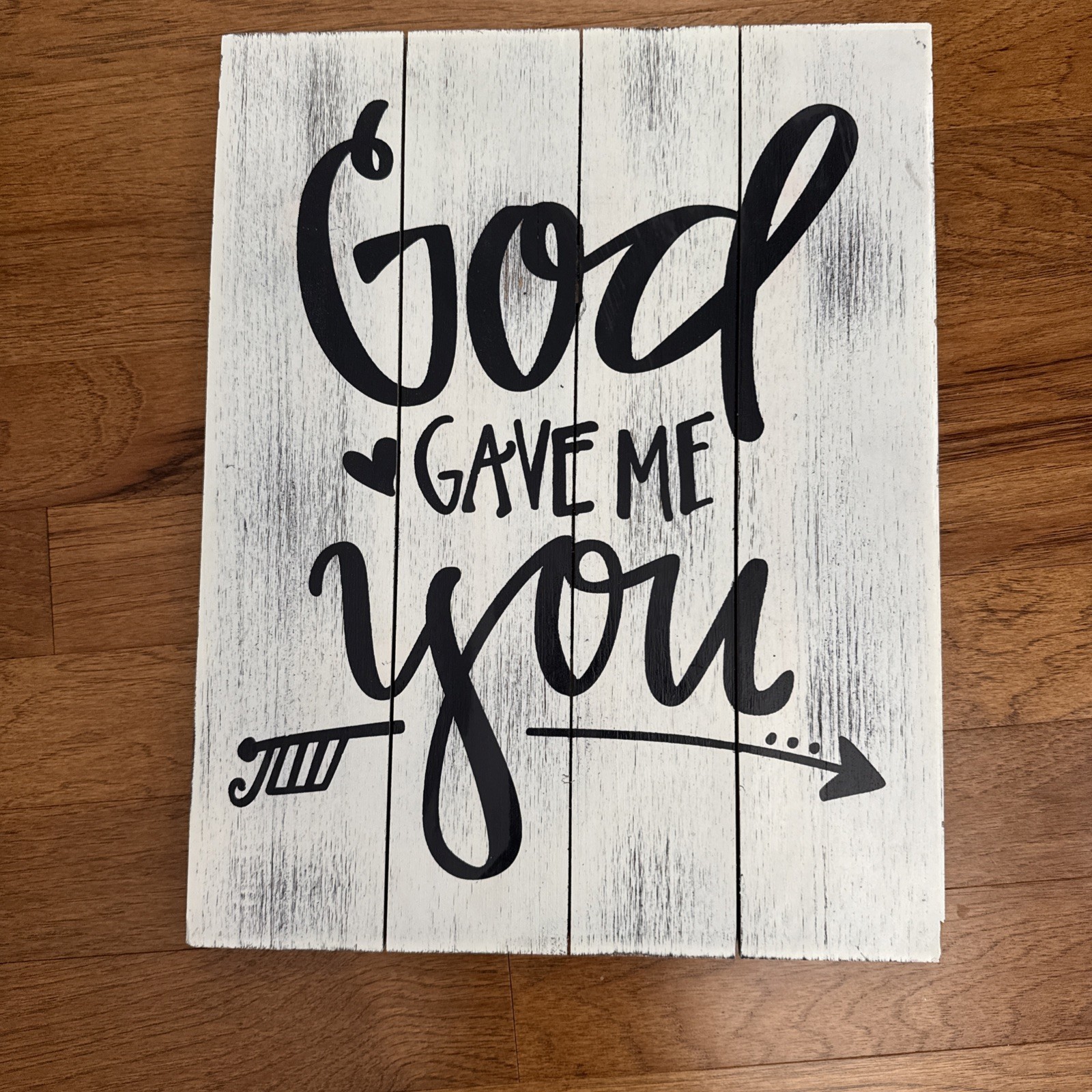 Inspirational Rustic Wood Plaque ‘God Gave Me You’ Vertical Wall Decor