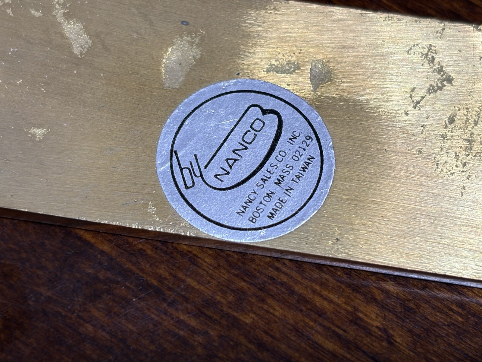 Vintage Brass Name Plate Exit Door Sign by Nanco