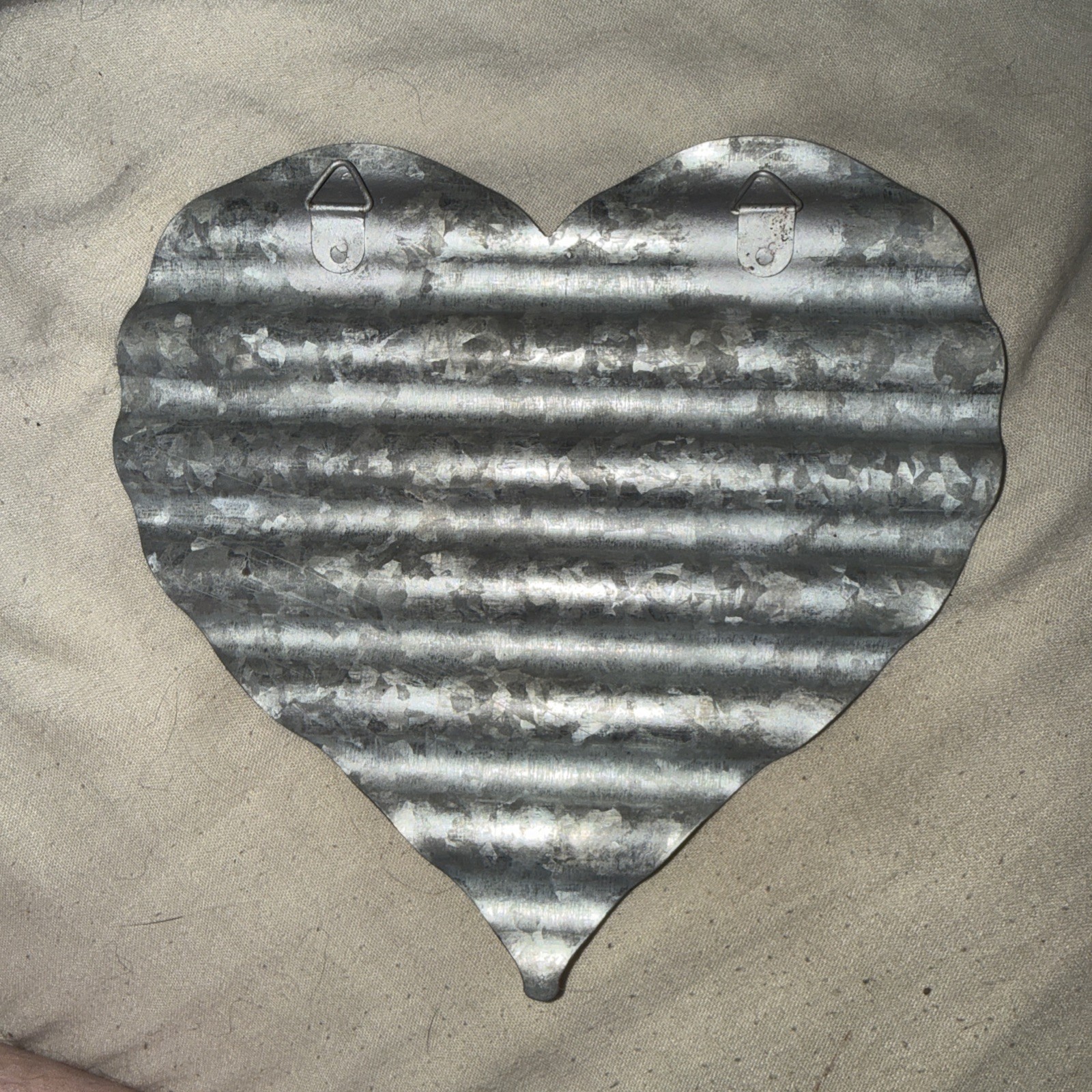 Galvanized Corrugated Metal Hearts 6” Wall Art Set Of (2)