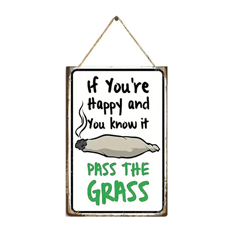 5″ X 8″ Wood Sign With Rope Hanger “If Your Happy And You Know It”