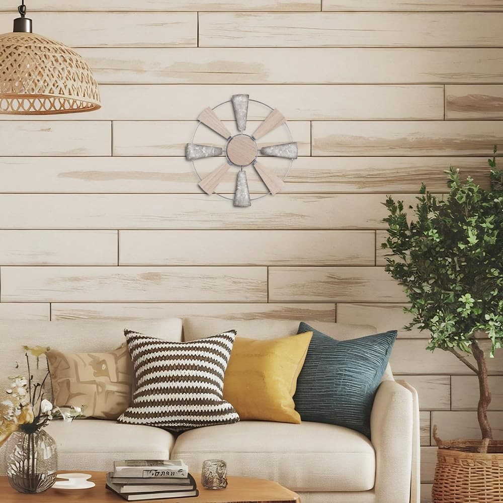 Rustic Windmill Wall Art | Farmhouse Decor | 11 Wood & Metal