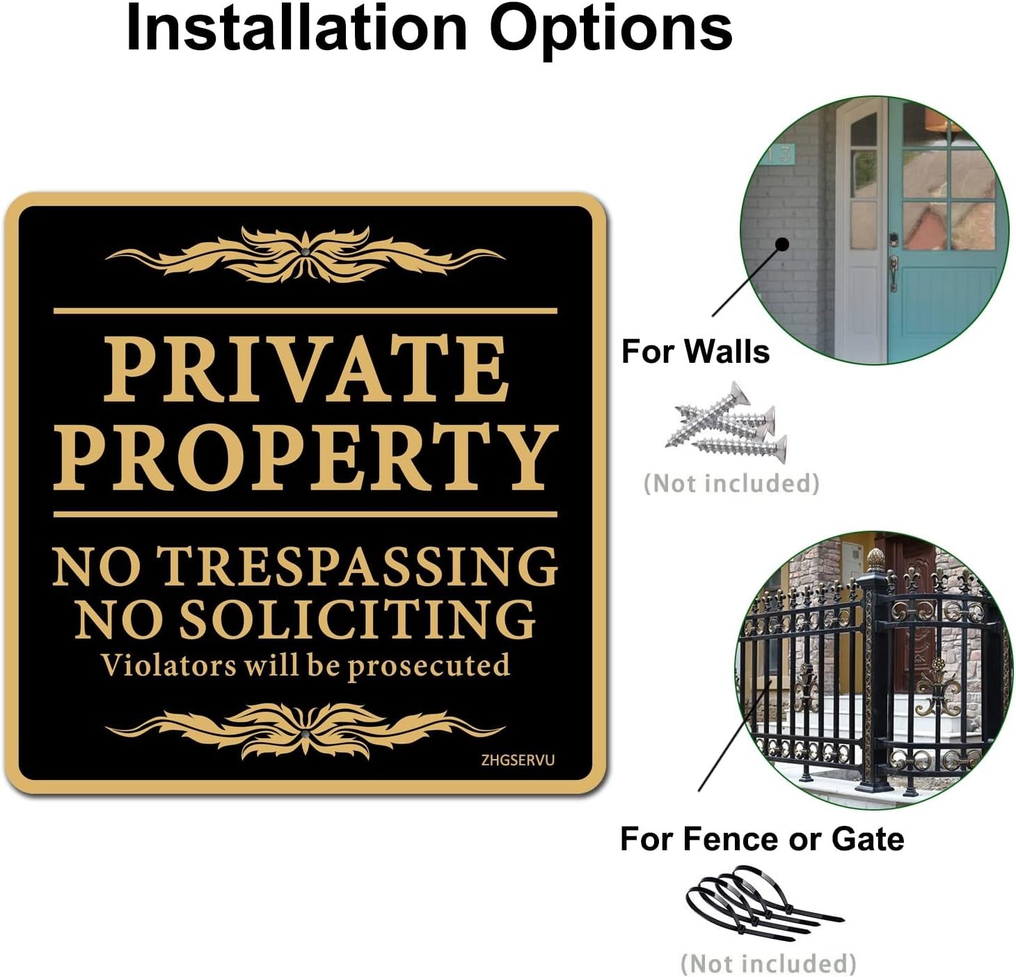 No Trespassing Signs Private Property 4-Pack No So