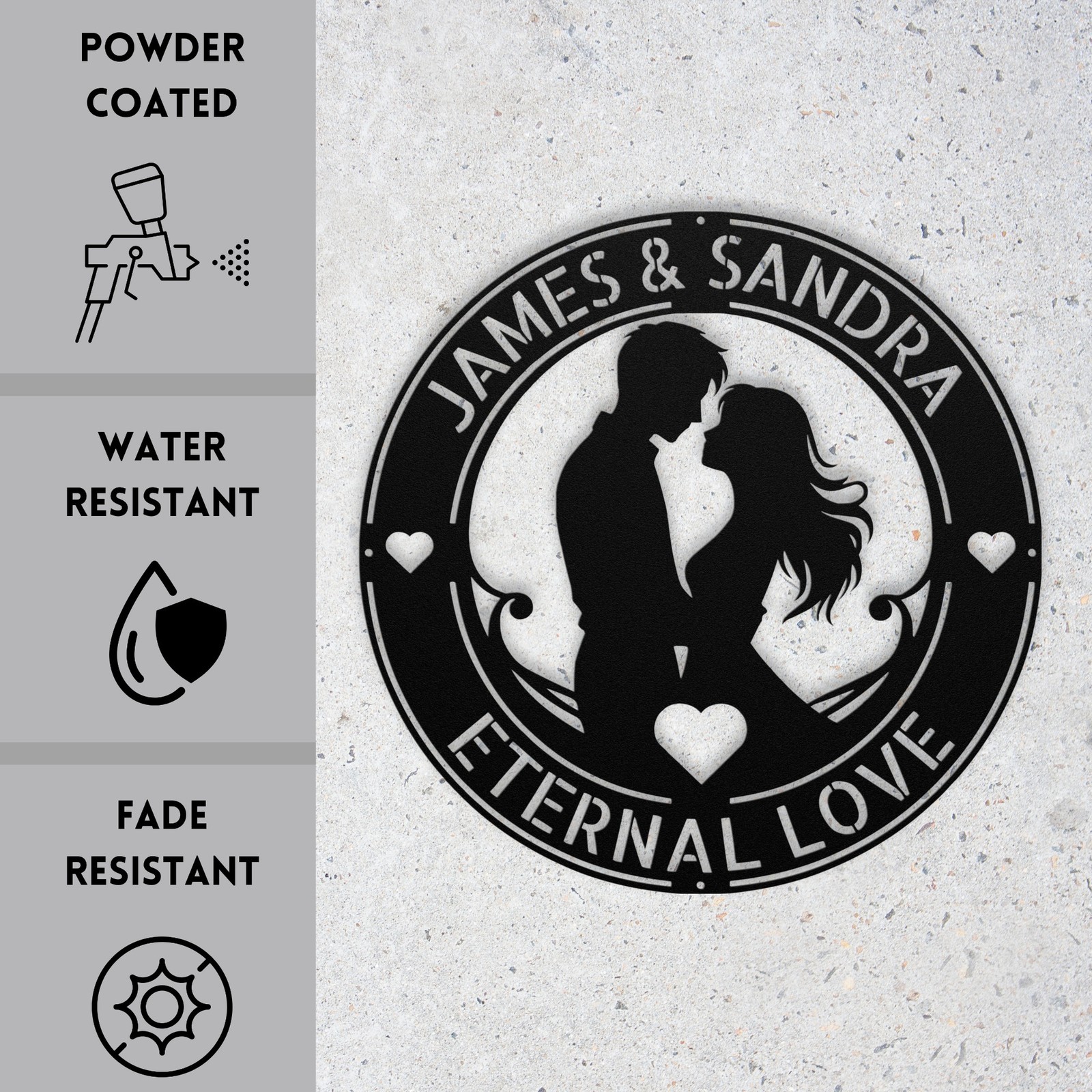Custom Couple Metal Wall Art Sign Personalized Home Decor Romantic Love Gift