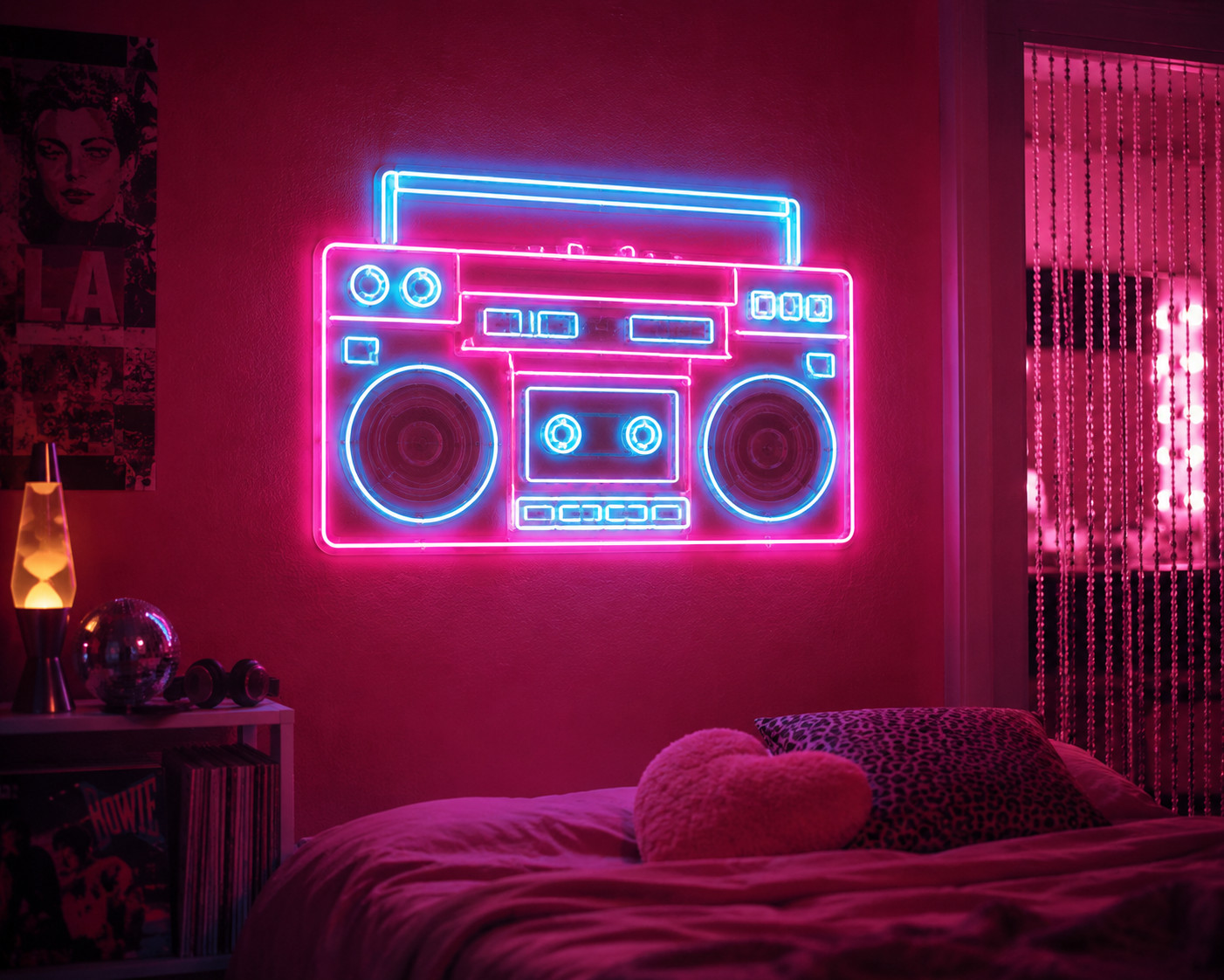 Retro Sunset Neon Sign | Art Deco LED Wall Light | Synthwave Room Decor