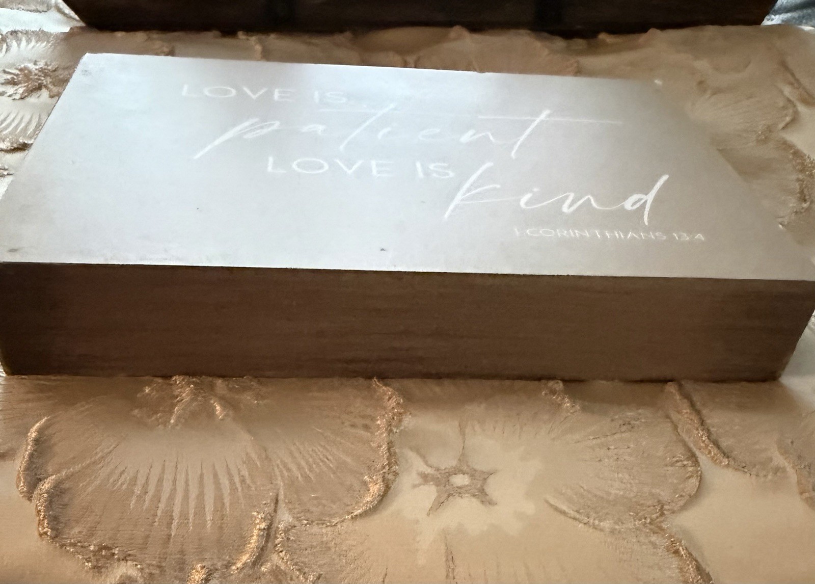 Open Road Brands Freestanding MDF Plaque “Love Is Patient Love Is Kind” Verse