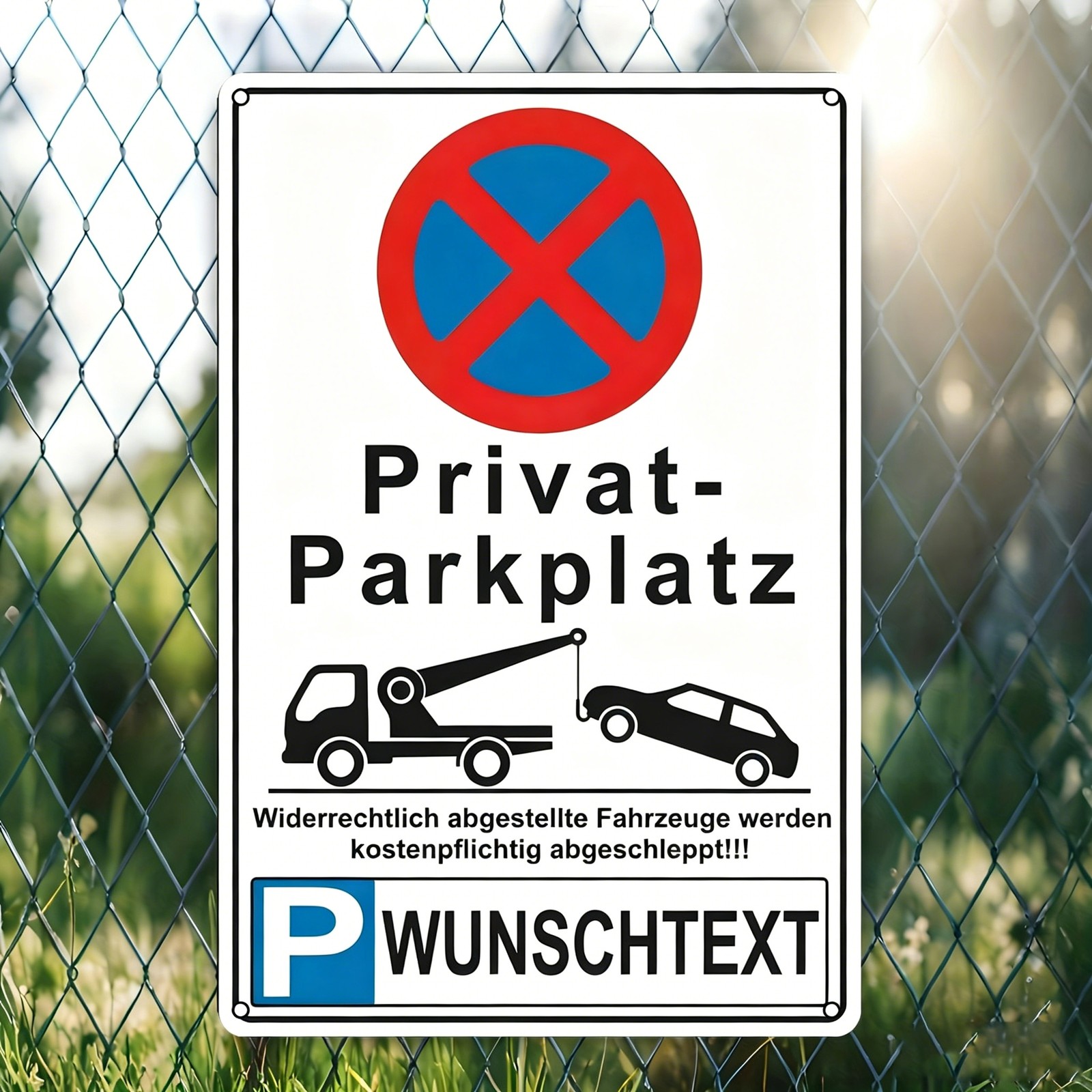Custom Vintage Iron Parking Sign German Text Metal Wall Plaque Garage Decor 8×12