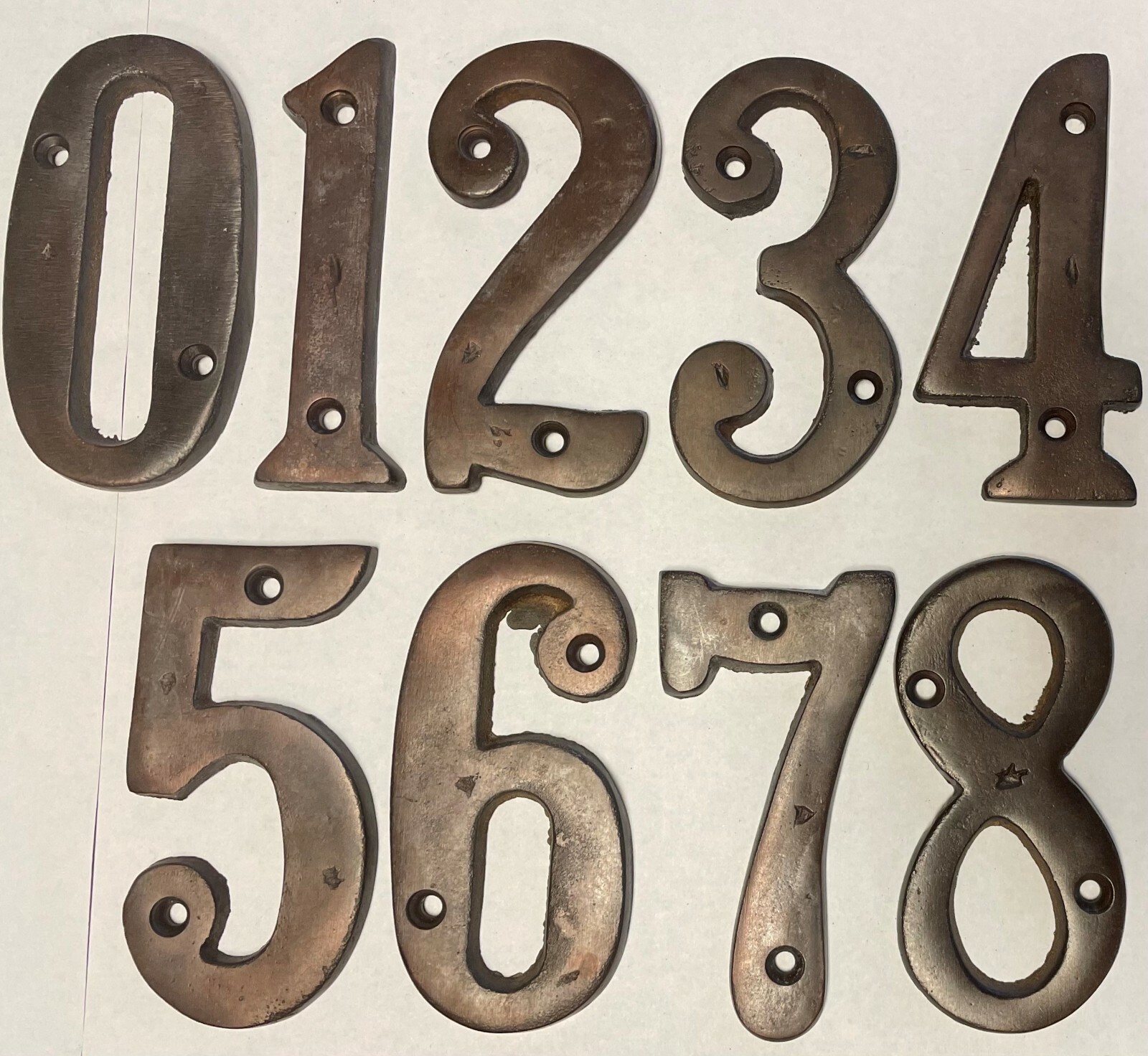 4″ Rustic Dark Solid Bronze Metal House Numbers 4 INCH PICK YOUR NUMBER