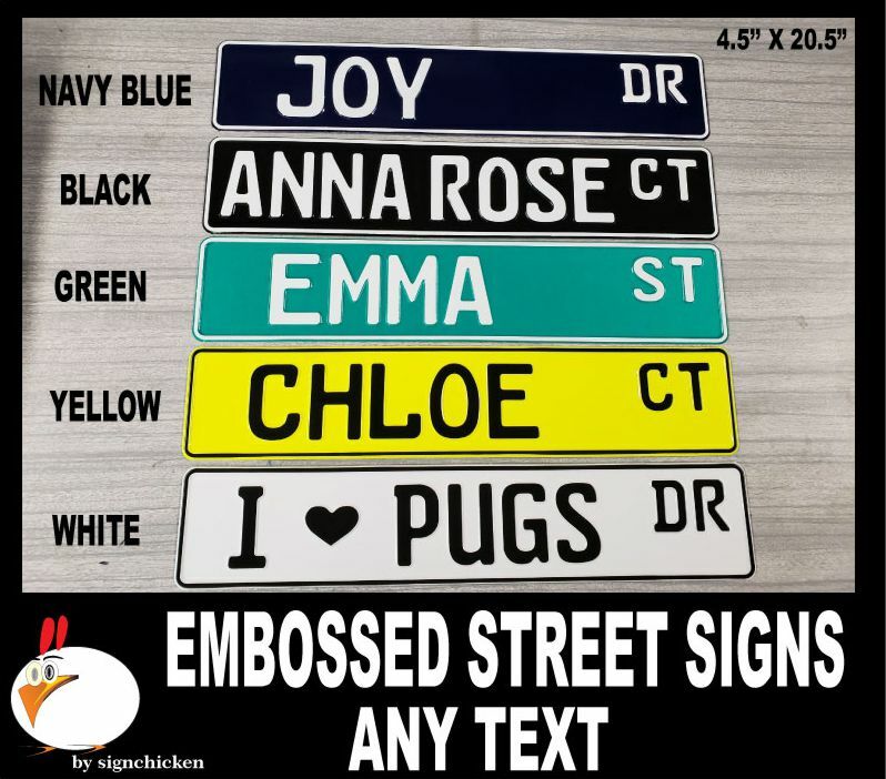 Custom Personalized Street Signs, kid’s decor, garage sign, road sign, baby room
