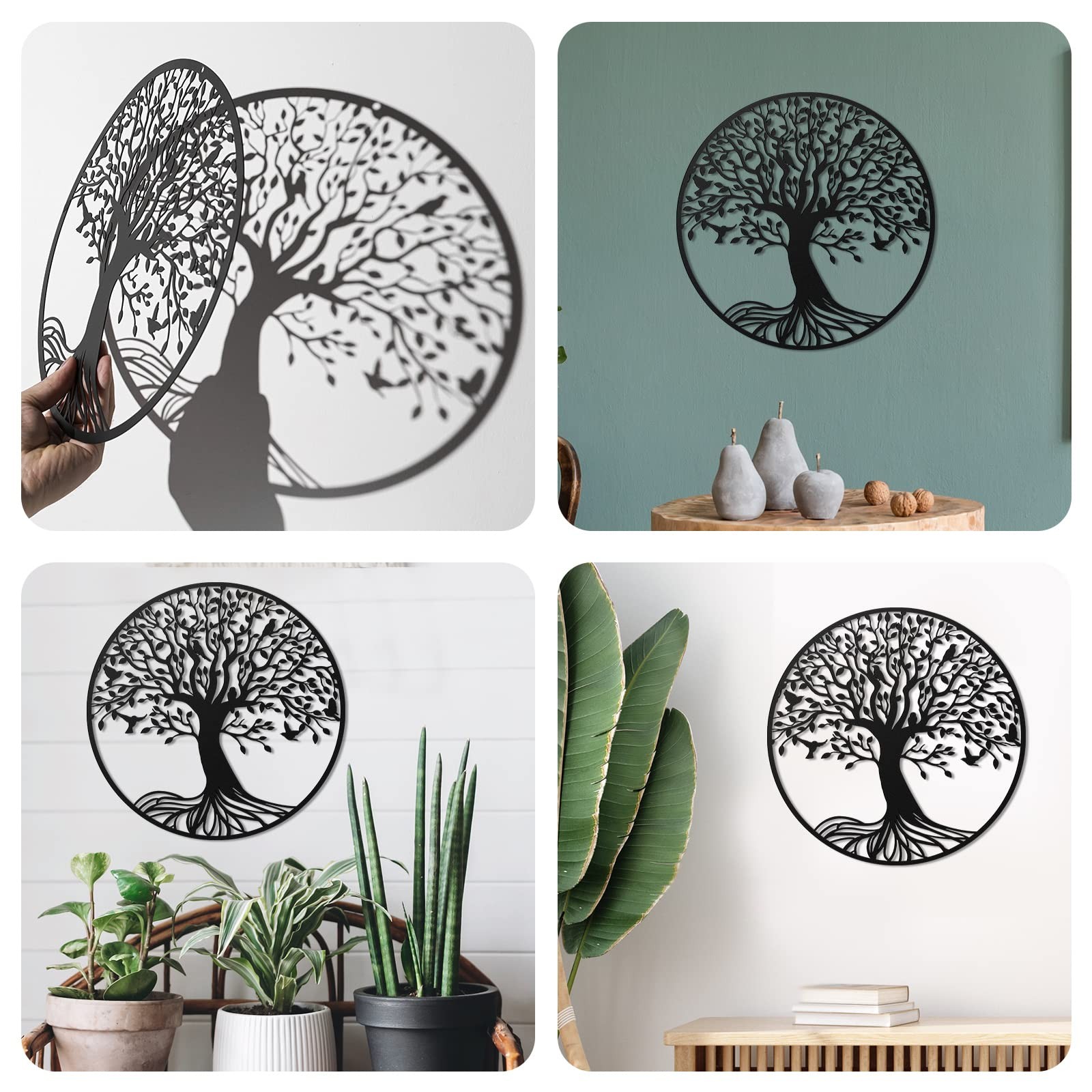 Tree of Life Metal Wall Art 11.8 Inch Wall Hanging Family Tree Wall Decor Han…