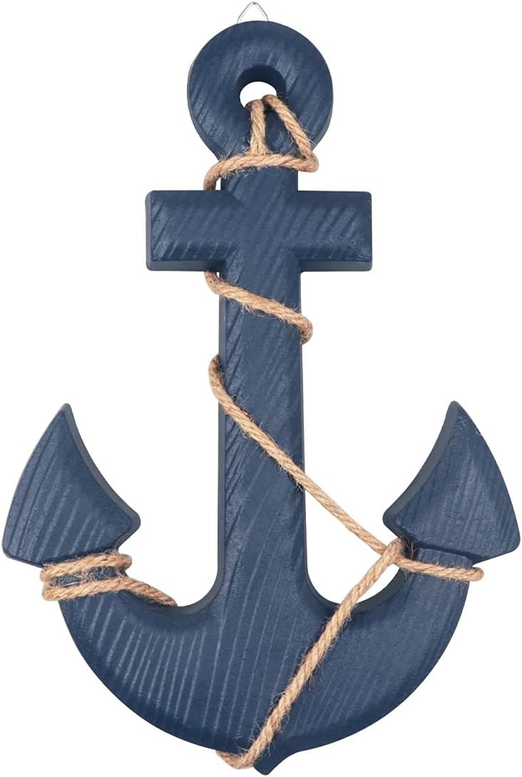 Versatile 7.7″ x 13″ Wooden Anchor Decor with Rope – Perfect Gift Idea