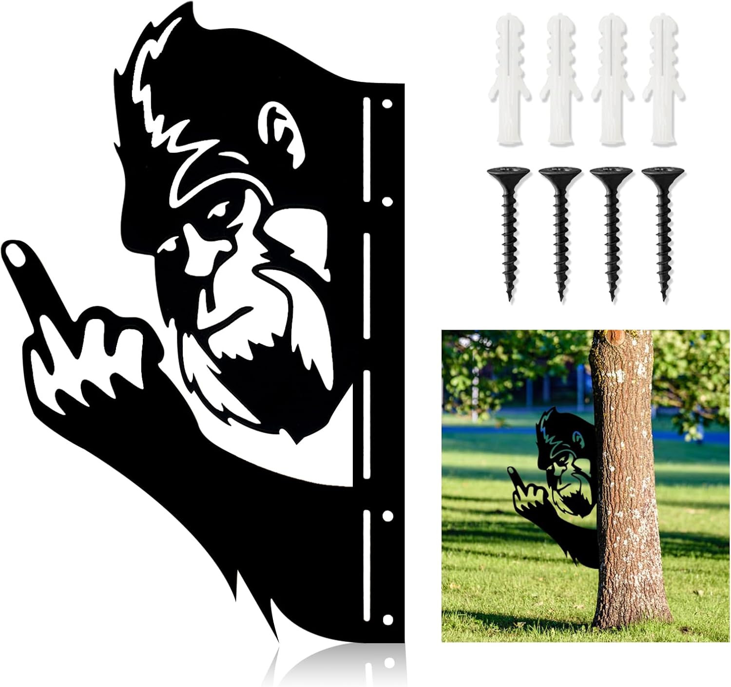Peek a Boo Bigfoot Metal Signs，15 X 10.5 Inch Bigfoot Sasquatch Gifts，Animals Pe